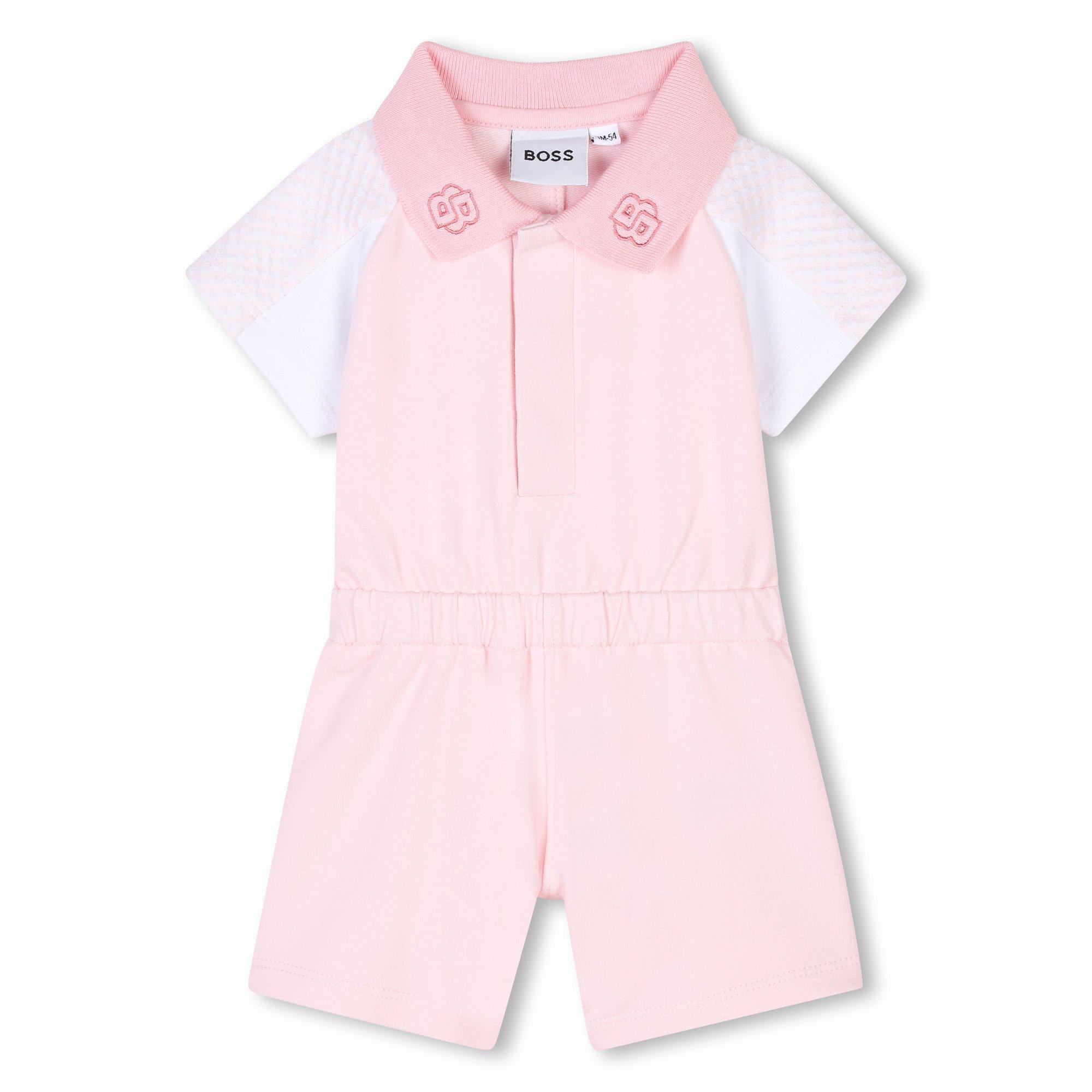 Pink 44L - Boss - Kids' Logo Soft Fabric Playsuit - 1