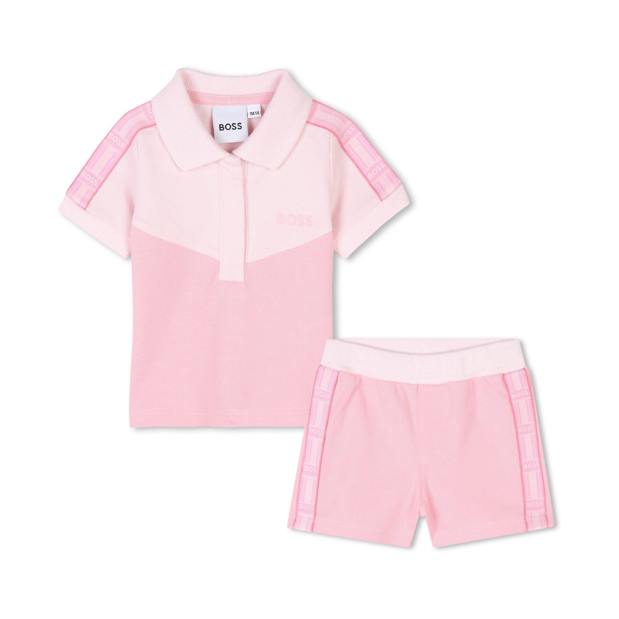 Pink 46X - Boss - Kids' Polo Shirt and Shorts Set - 1