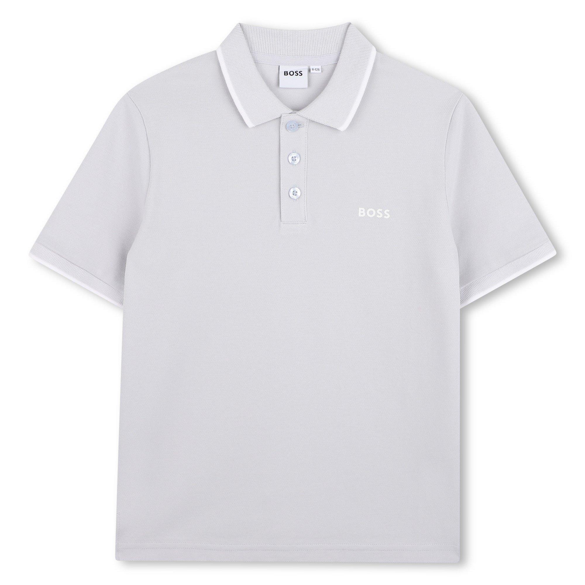 Boss Boys Kids' Short Sleeve Polo Shirt - Pale Blue - 10Y