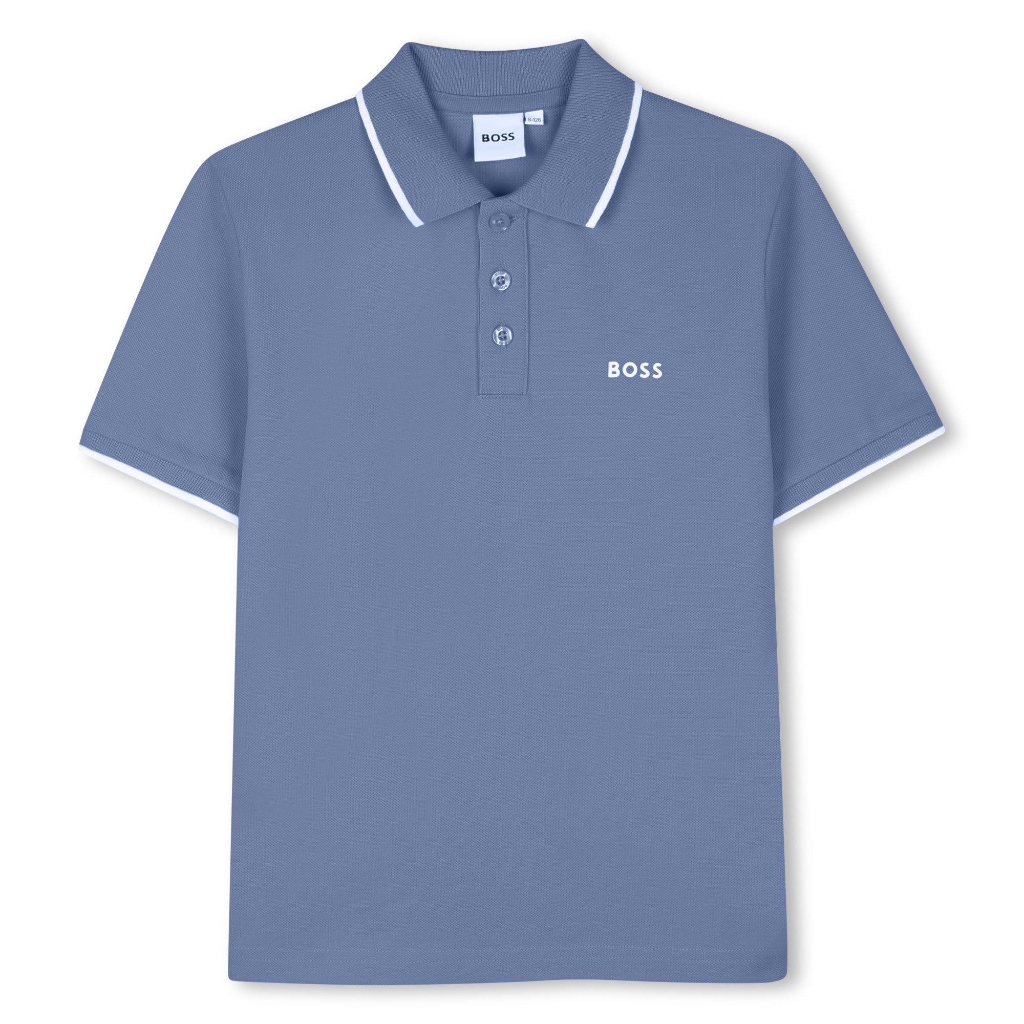 Boss  Lavender Blue Kids' Short Sleeve Polo Shirt - 12Y