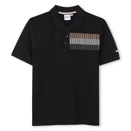 Boss Kids Stripe Print Polo Shirt
