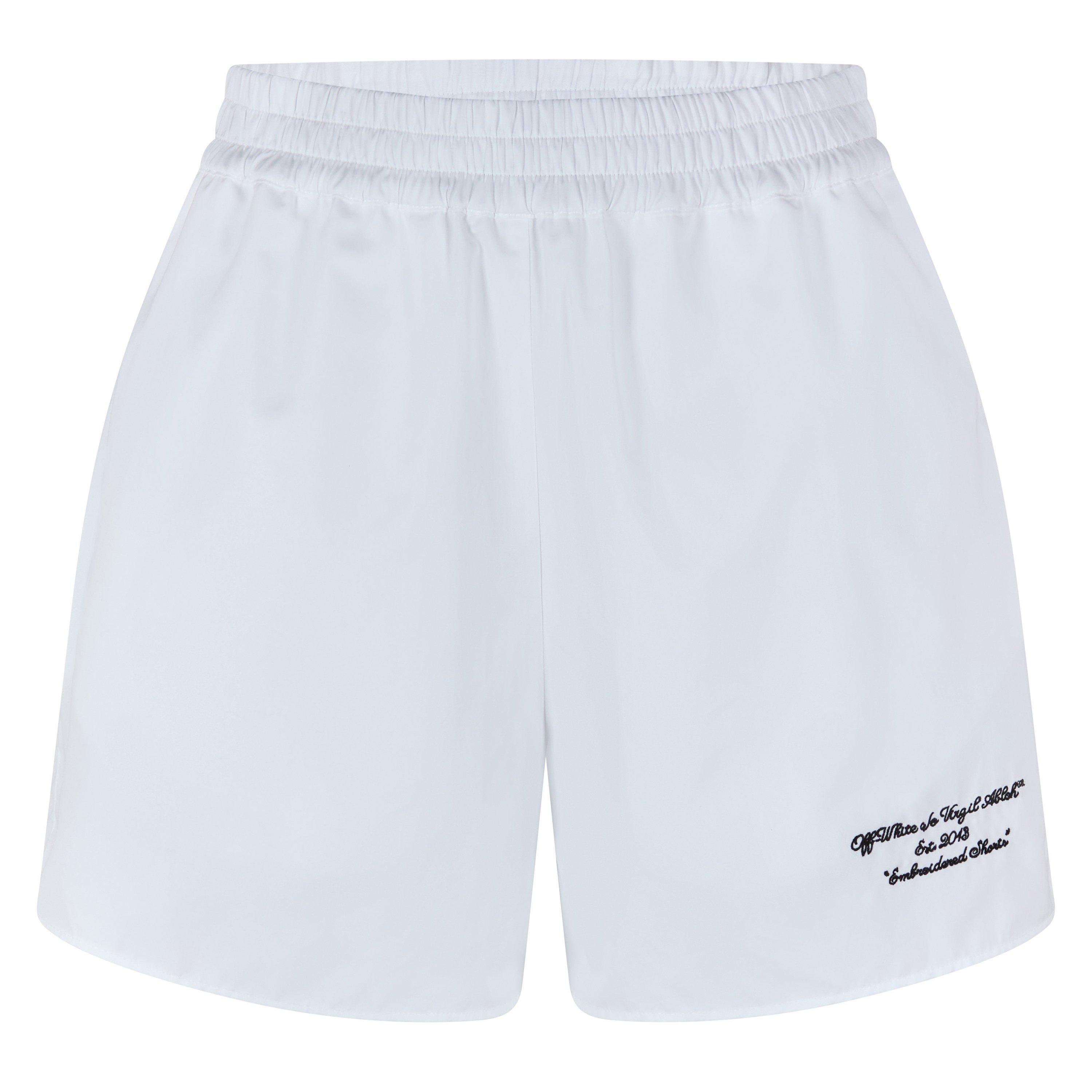 White - Off White - Women's Poplin Knee-Length Woven Tracksuit Shorts - 1