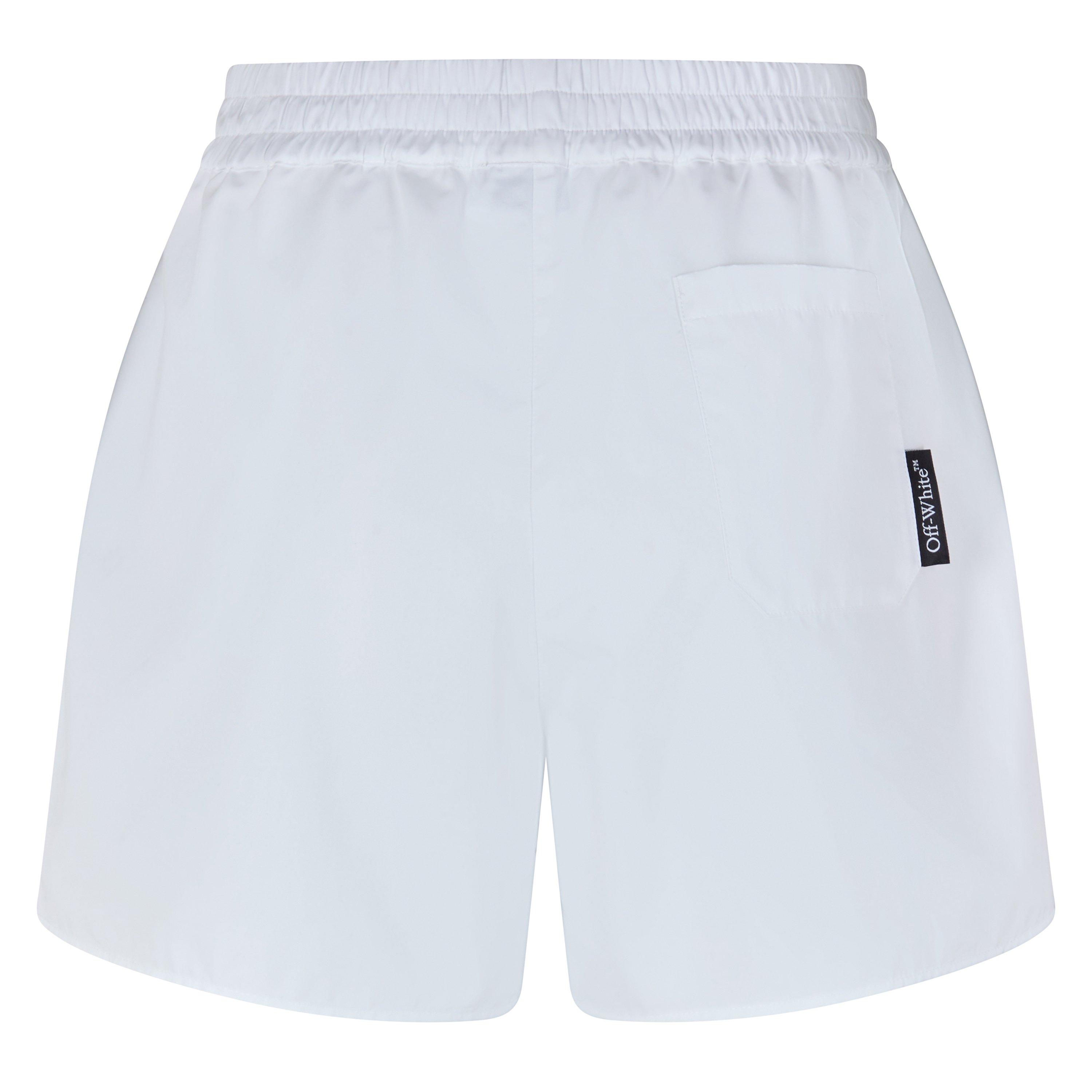 White - Off White - Women's Poplin Shorts, Fabric Construction - 2
