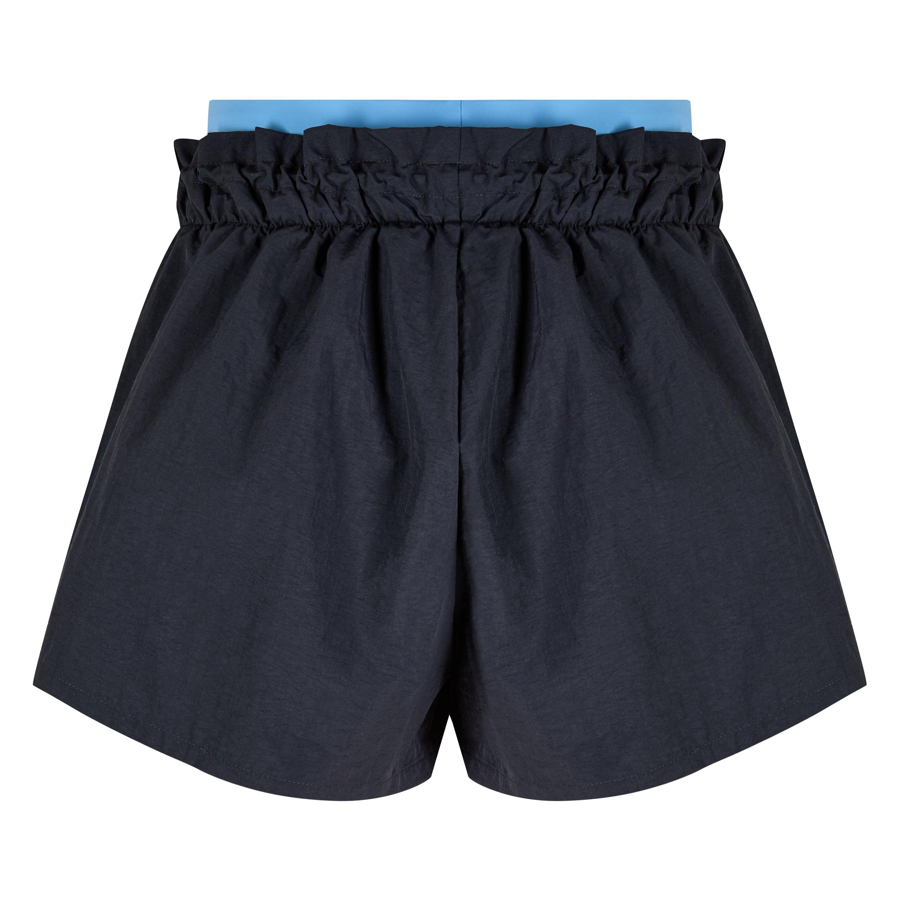 Black - Off White - Women's Nylon Shorts - 6