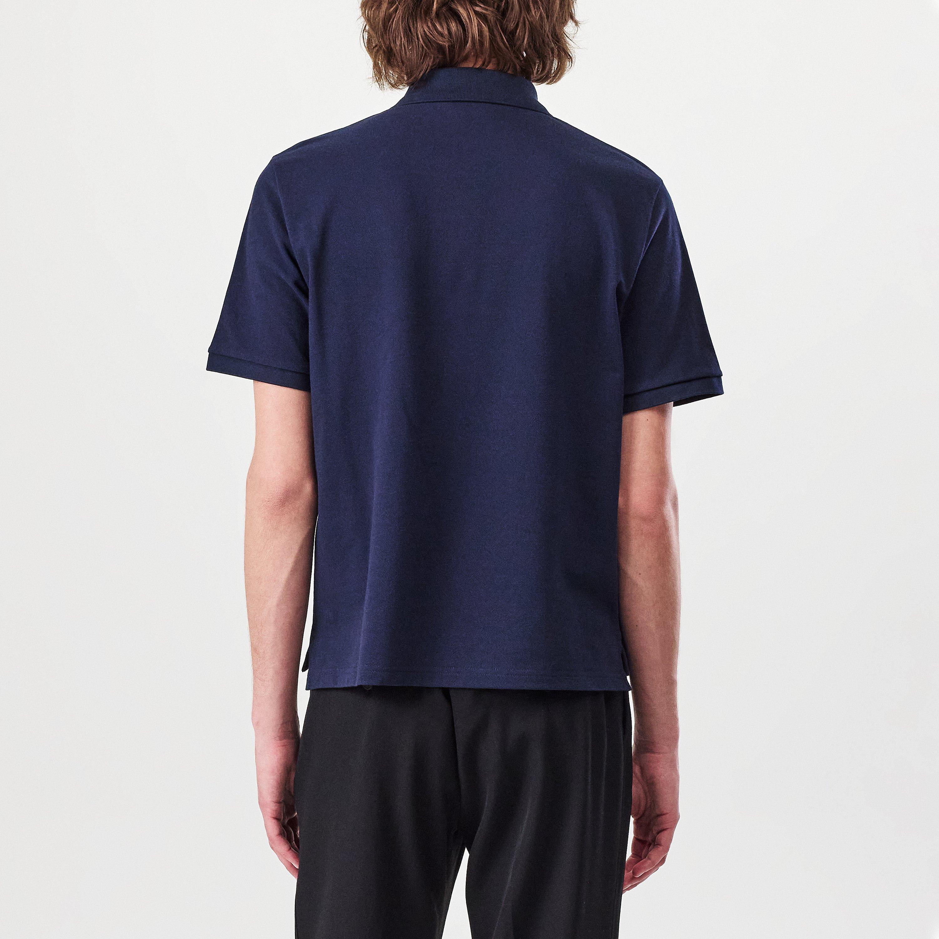 Navy - Saint Laurent - Logo Short Sleeve Polo - 3