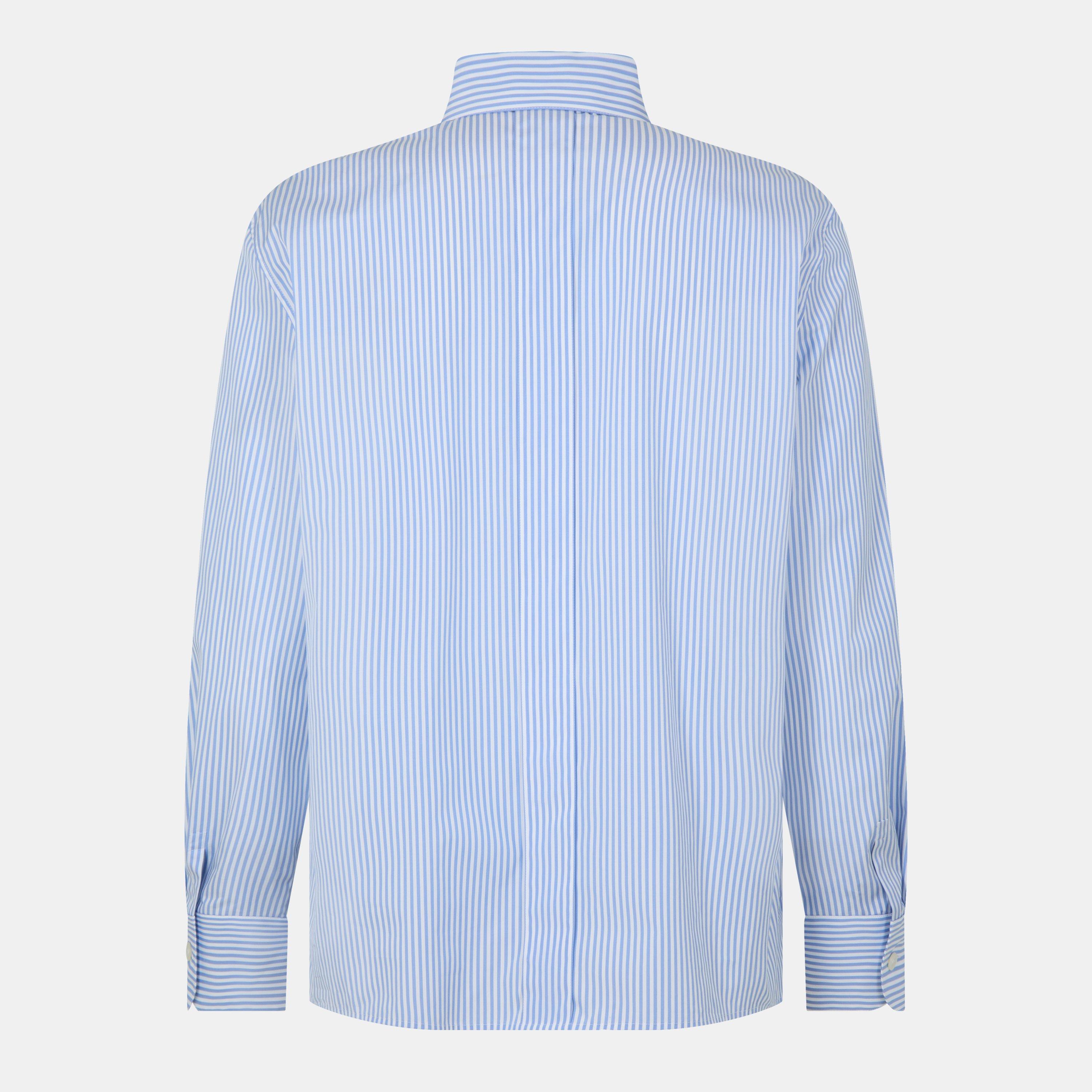 Blue/White - Saint Laurent - Striped Oxford Shirt - 2