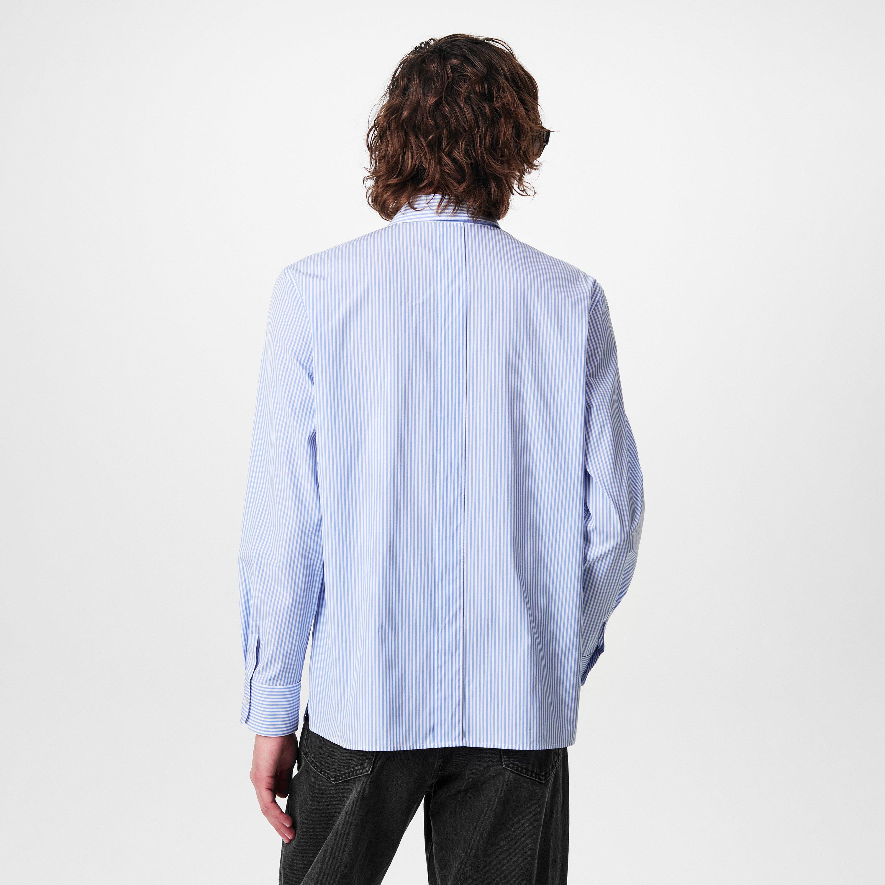 Blue/White - Saint Laurent - Striped Oxford Shirt - 4