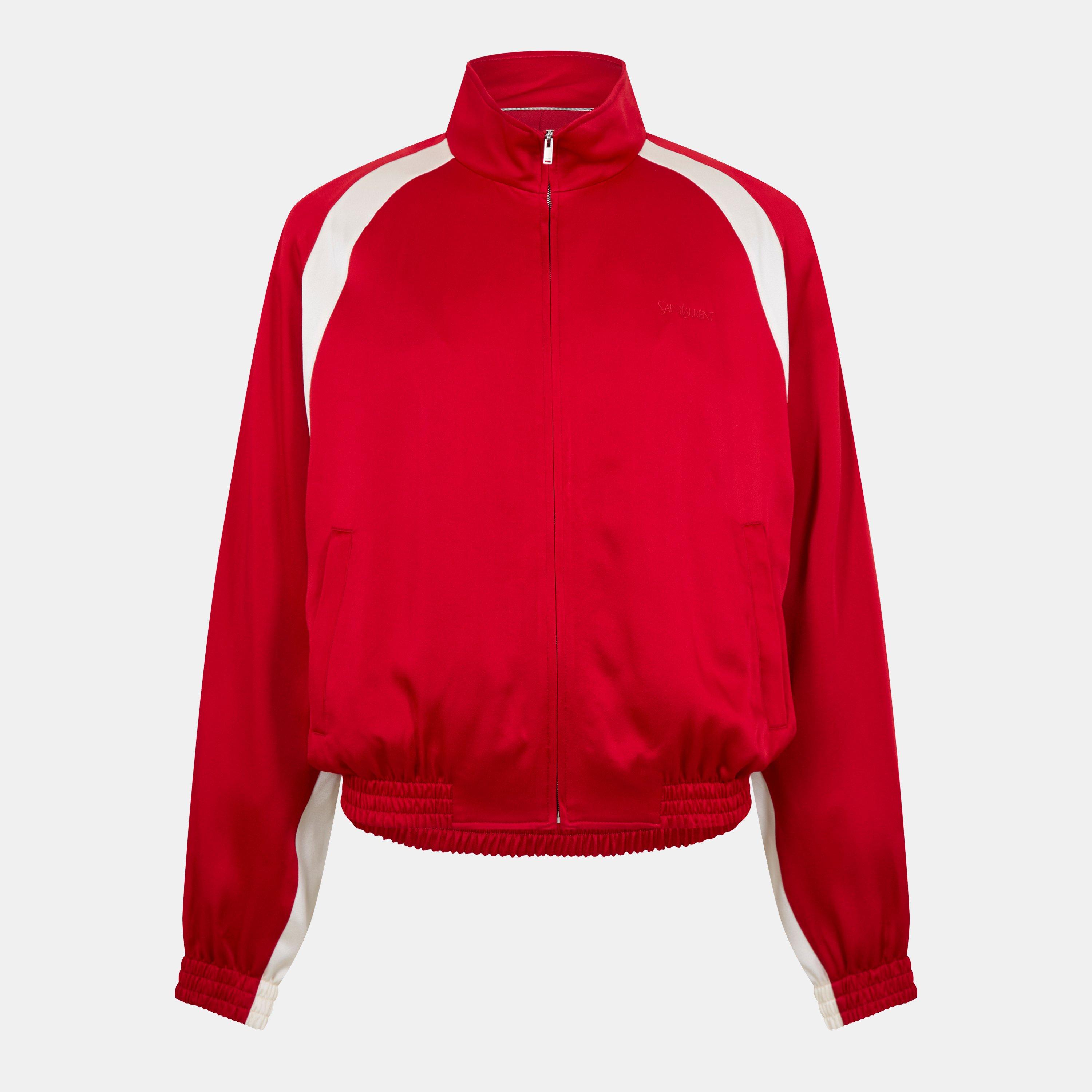 Saint Laurent Teddy Zip-Up Bomber Jacket - Red - L