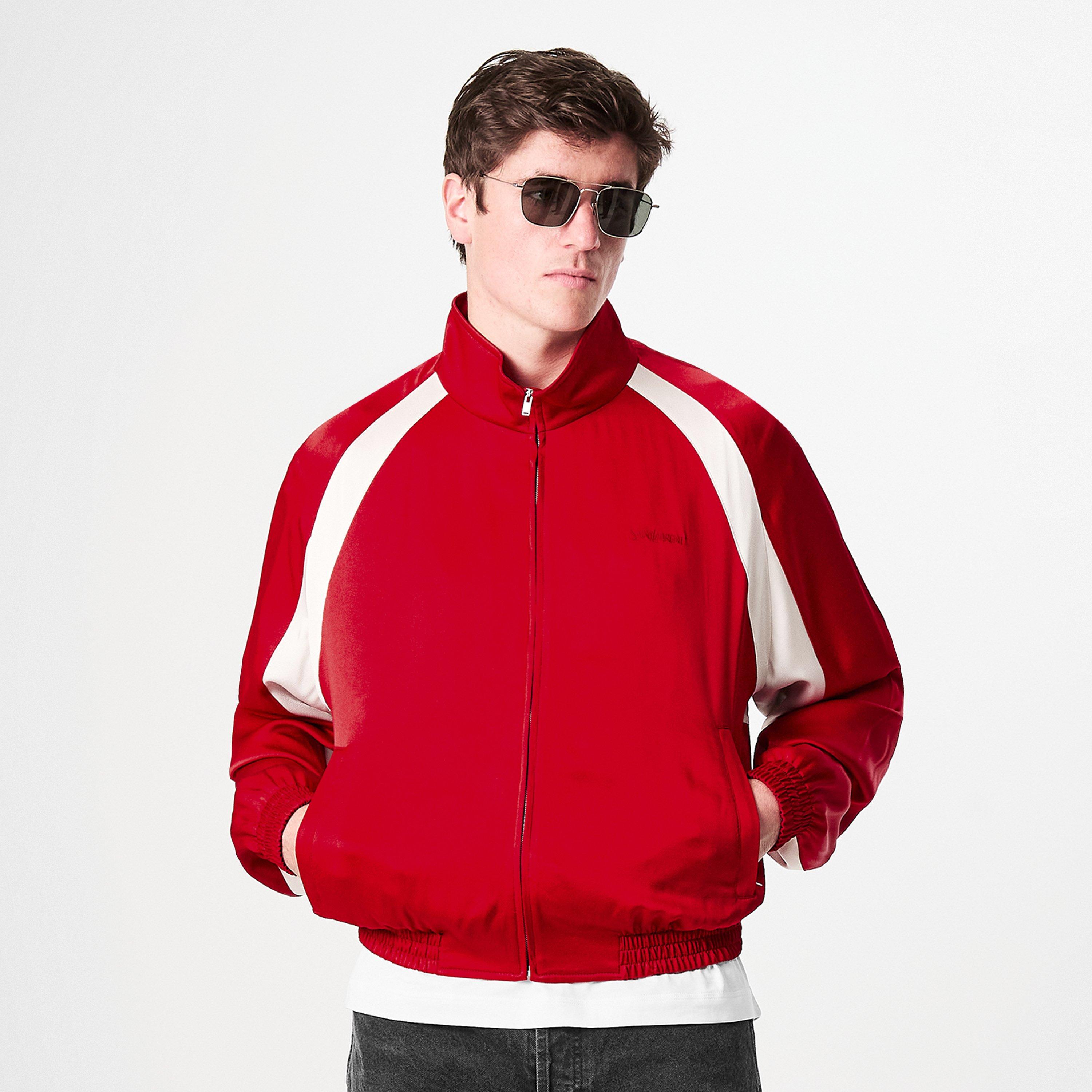 Red - Saint Laurent - Teddy Zip-Up Bomber Jacket - 3