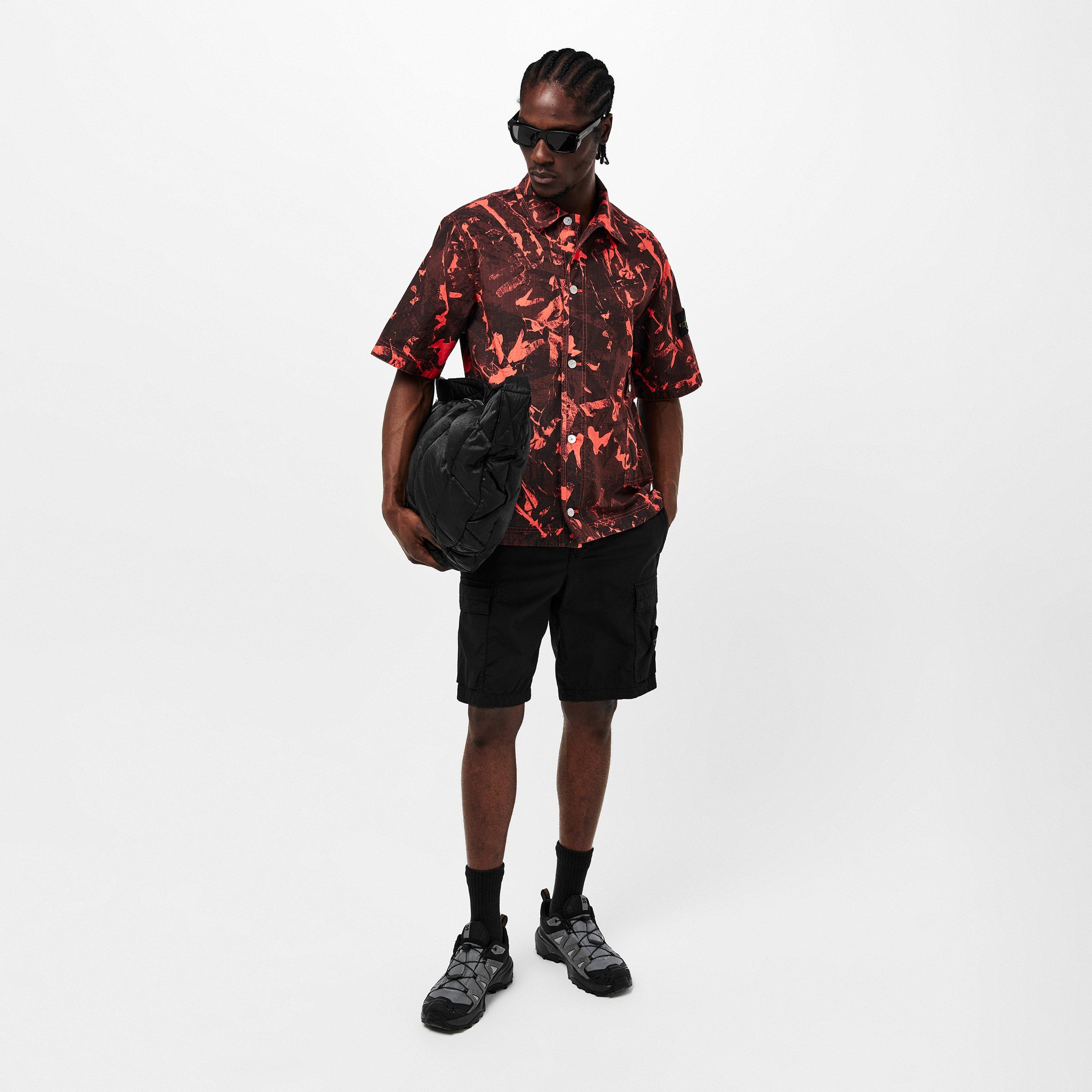 Nero V0029 - Stone Island - Men's Camo Short Sleeve Shirt - 6