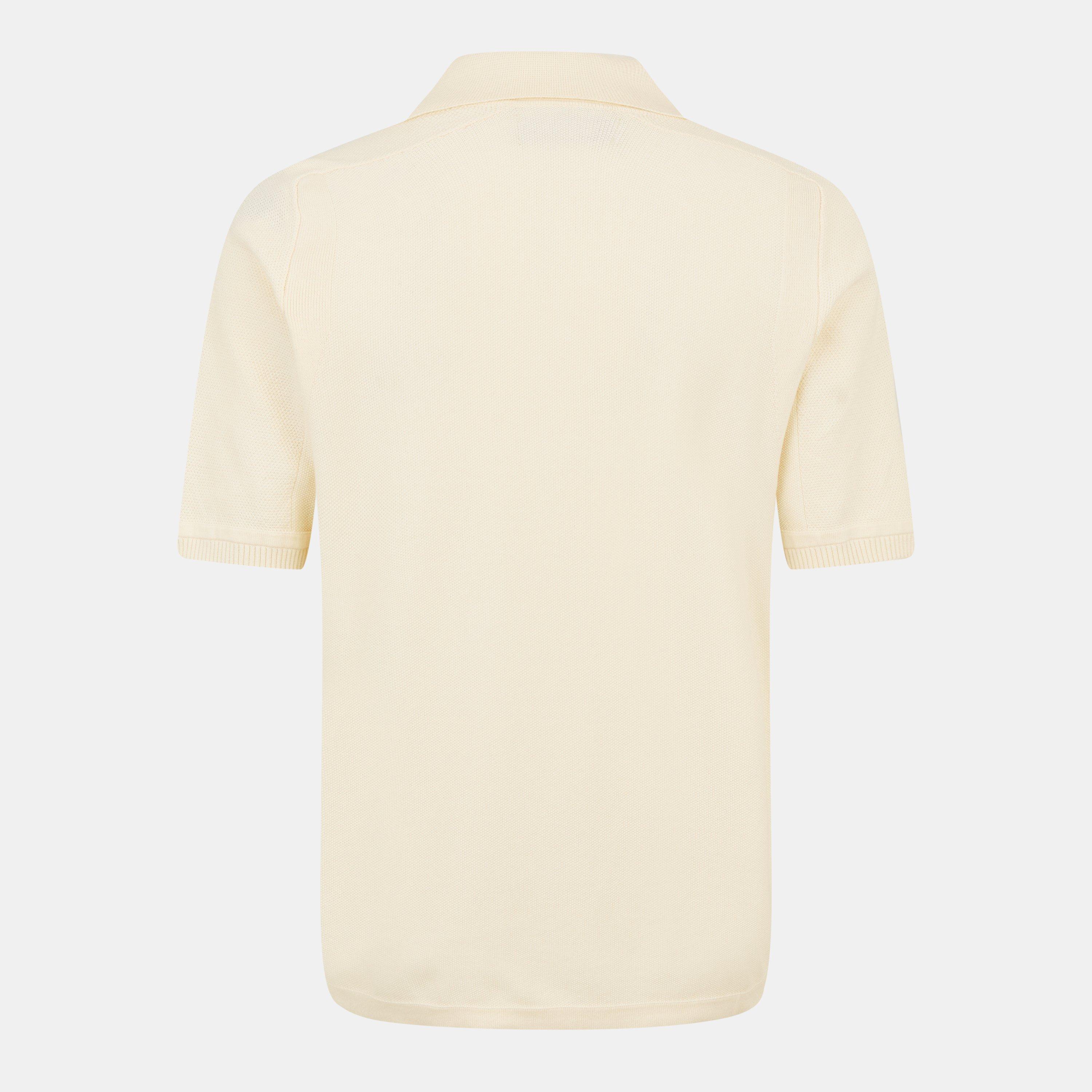 Avorio V0093 - Stone Island - Compass Patch Knit Polo Shirt - 2