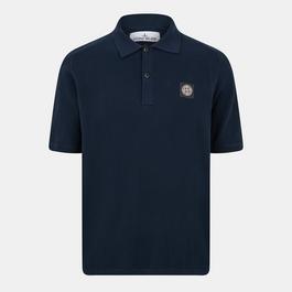 Stone Island Compass Patch Knit Polo Shirt