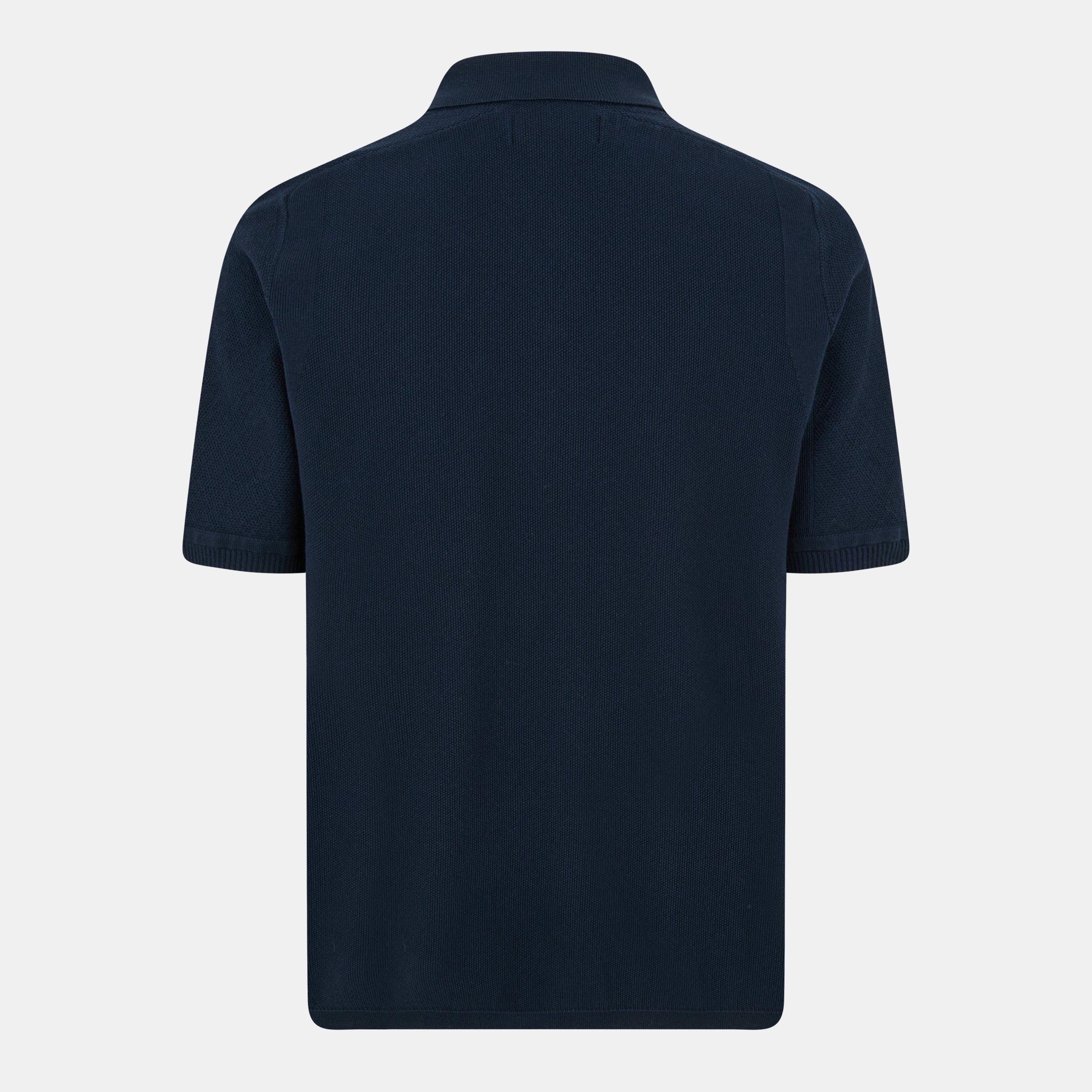 Blue V0020 - Stone Island - Compass Patch Knit Polo Shirt - 2