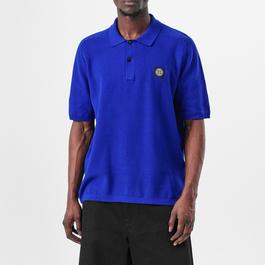 Stone Island Compass Patch Knit Polo Shirt