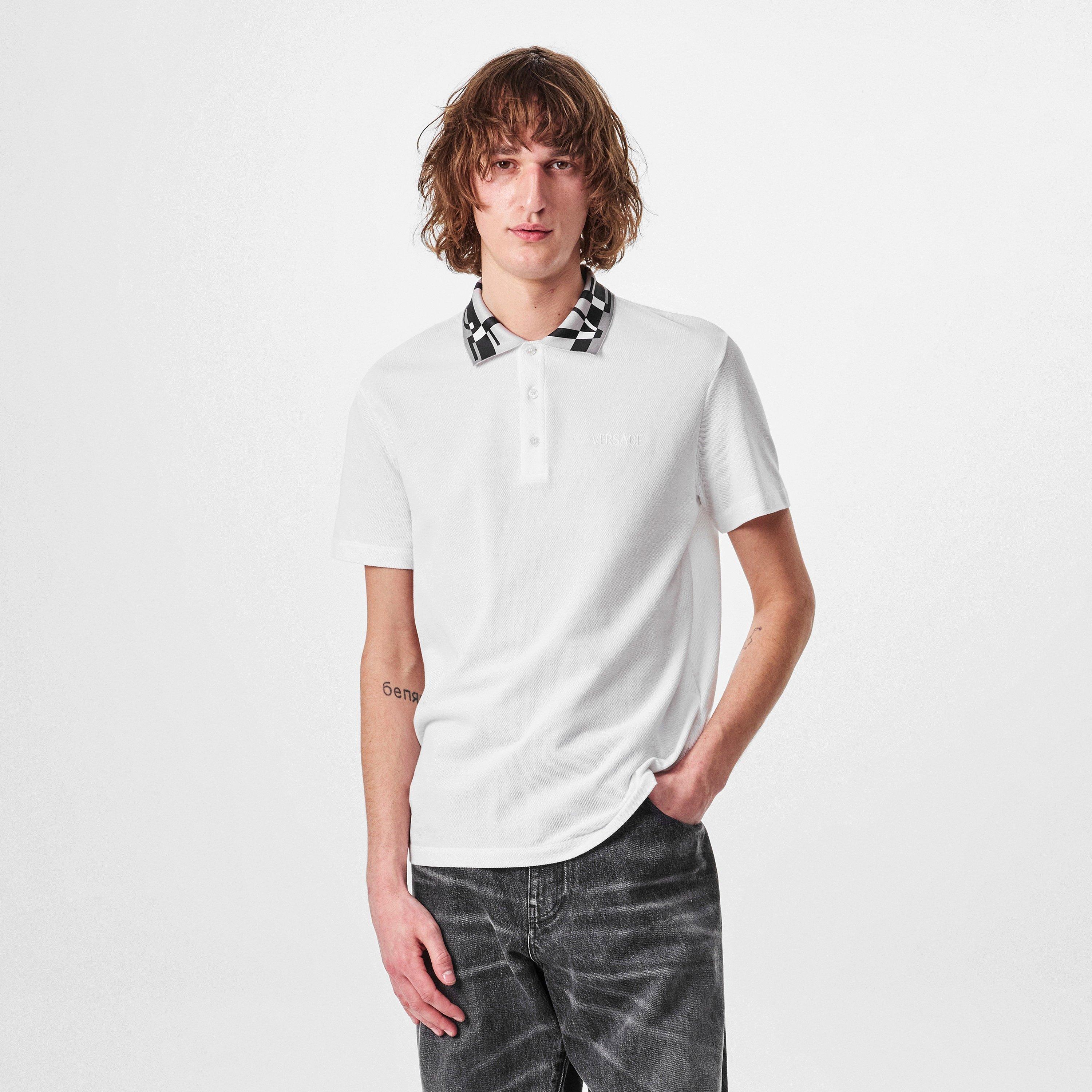 White - Versace - Short Sleeve Polo Shirt - 3