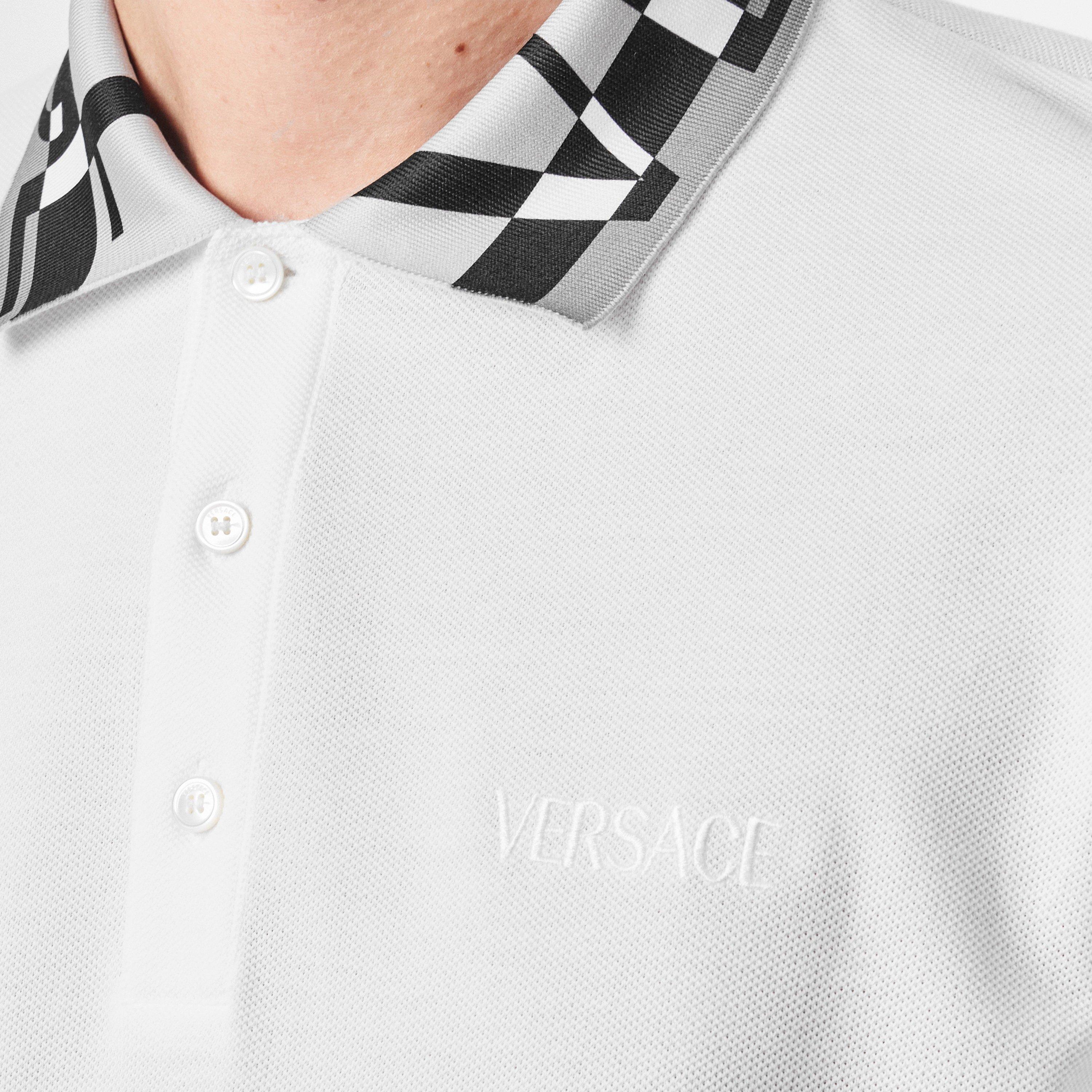 White - Versace - Short Sleeve Polo Shirt - 5