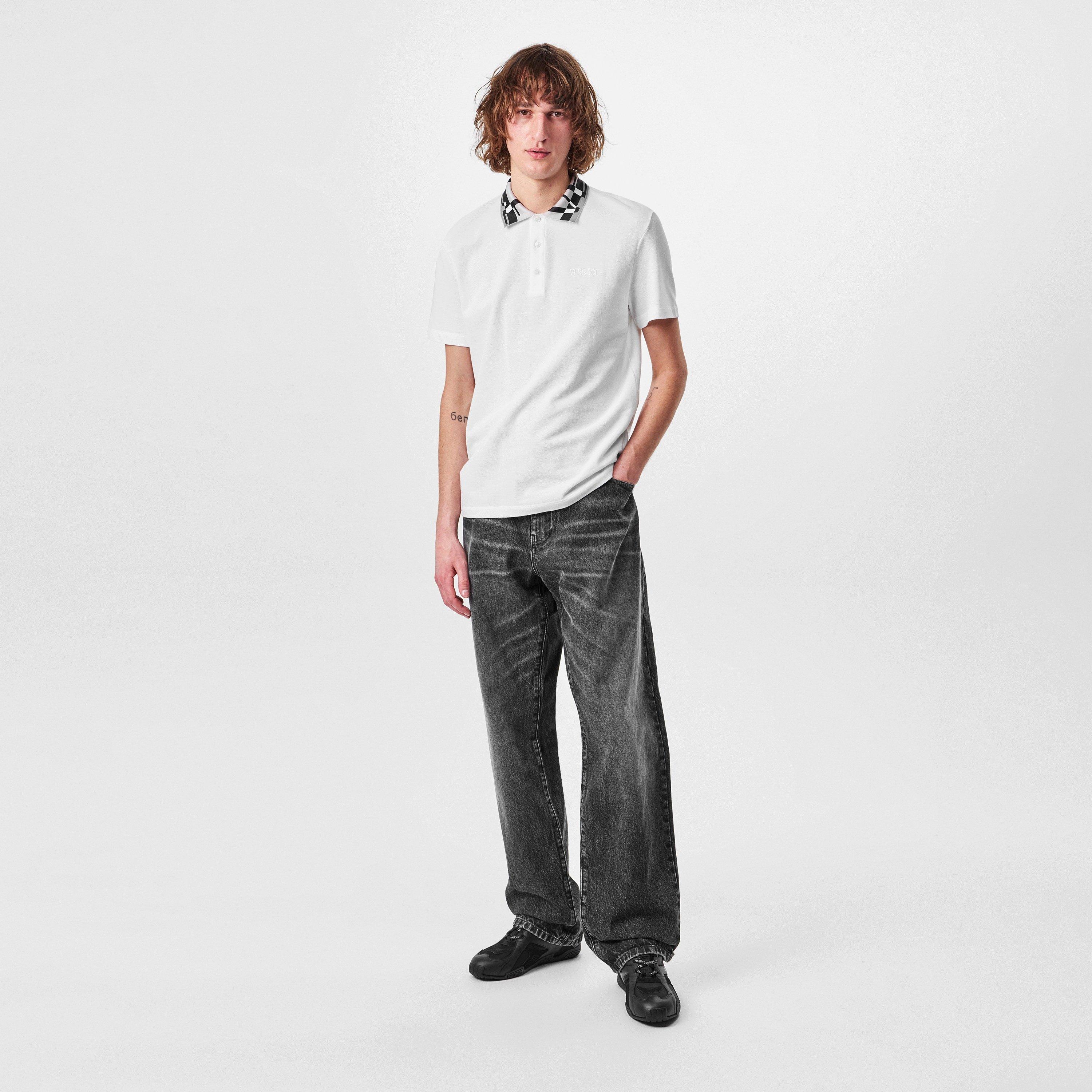 White - Versace - Short Sleeve Polo Shirt - 6