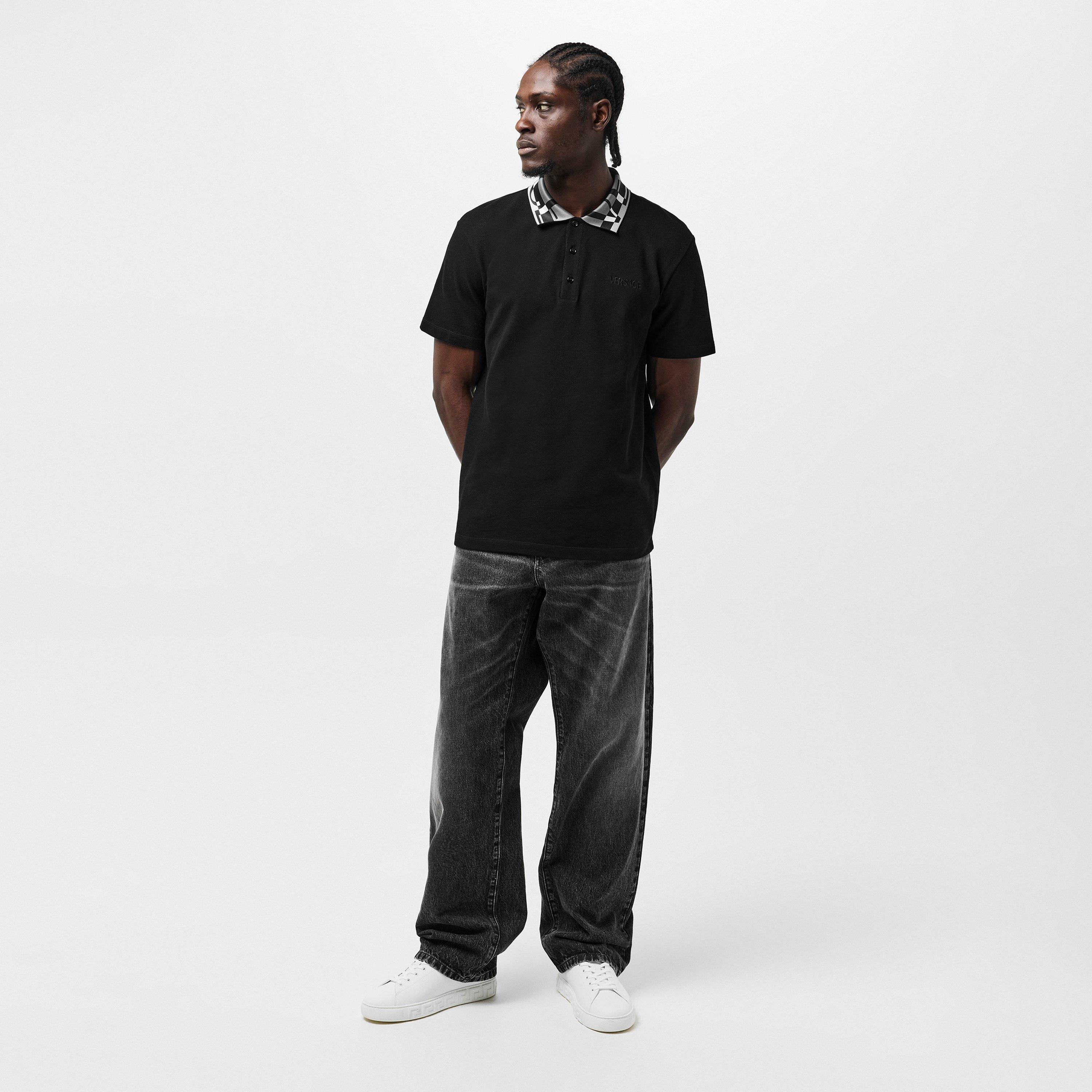 Black-White - Versace - Short Sleeve Polo Shirt - 6