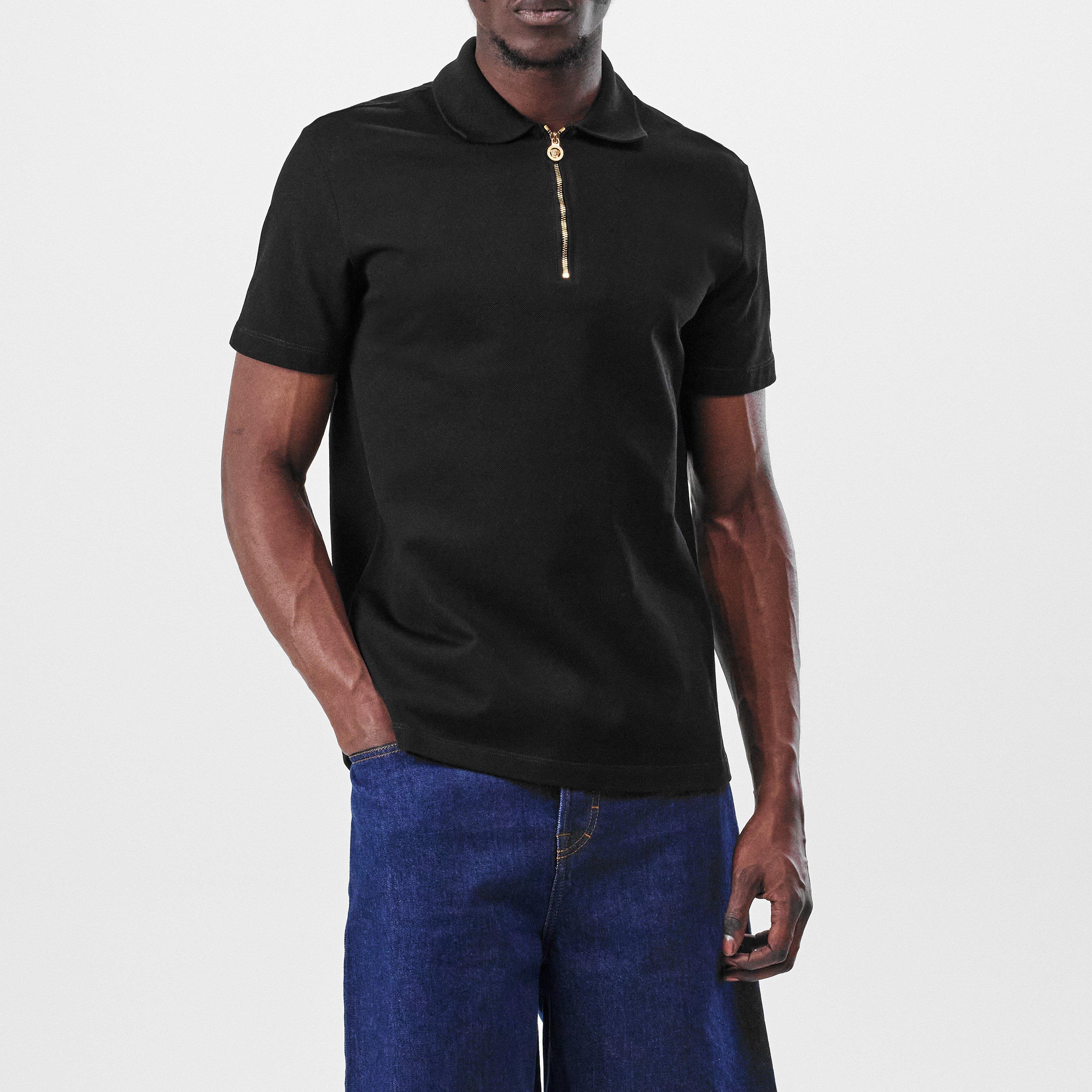 Versace Men's Zipped Short-Sleeve Polo Shirt