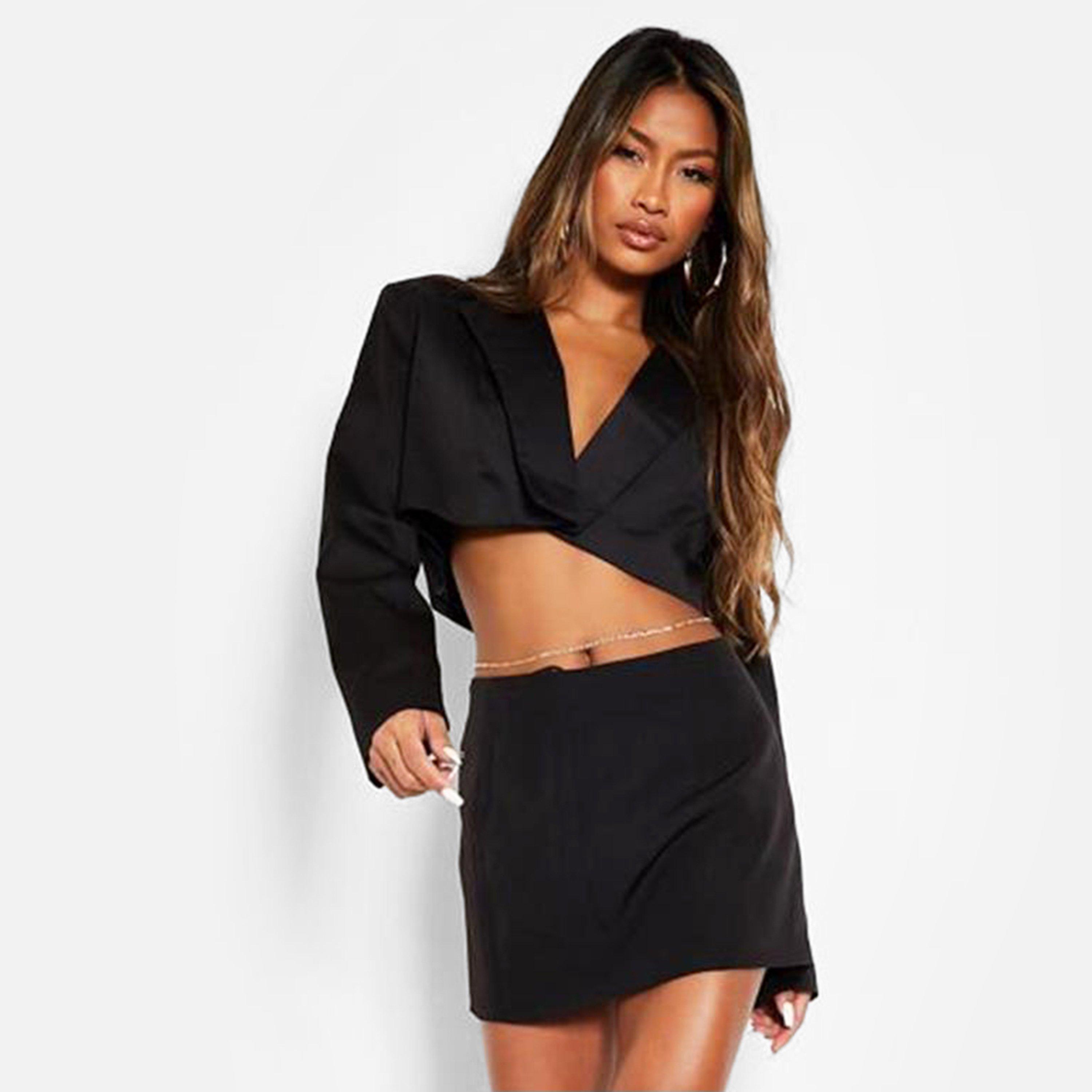 Negro - I Saw It First - ISAWITFIRST Premium Woven Mini Skirt Co-Ord - 3