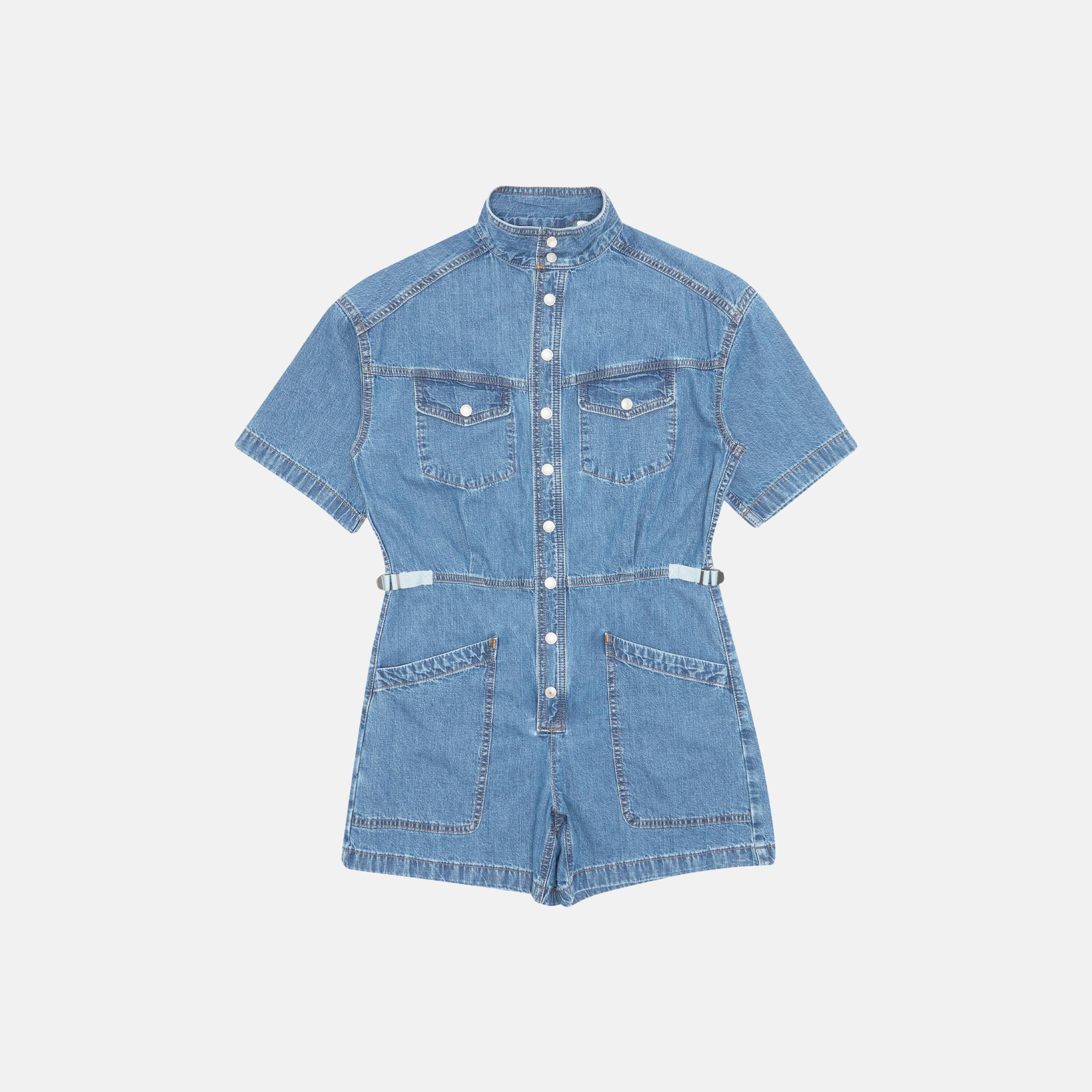 Levis Women's Short-Sleeve Surplus Playsuit - Blue Joke - 12 (M)