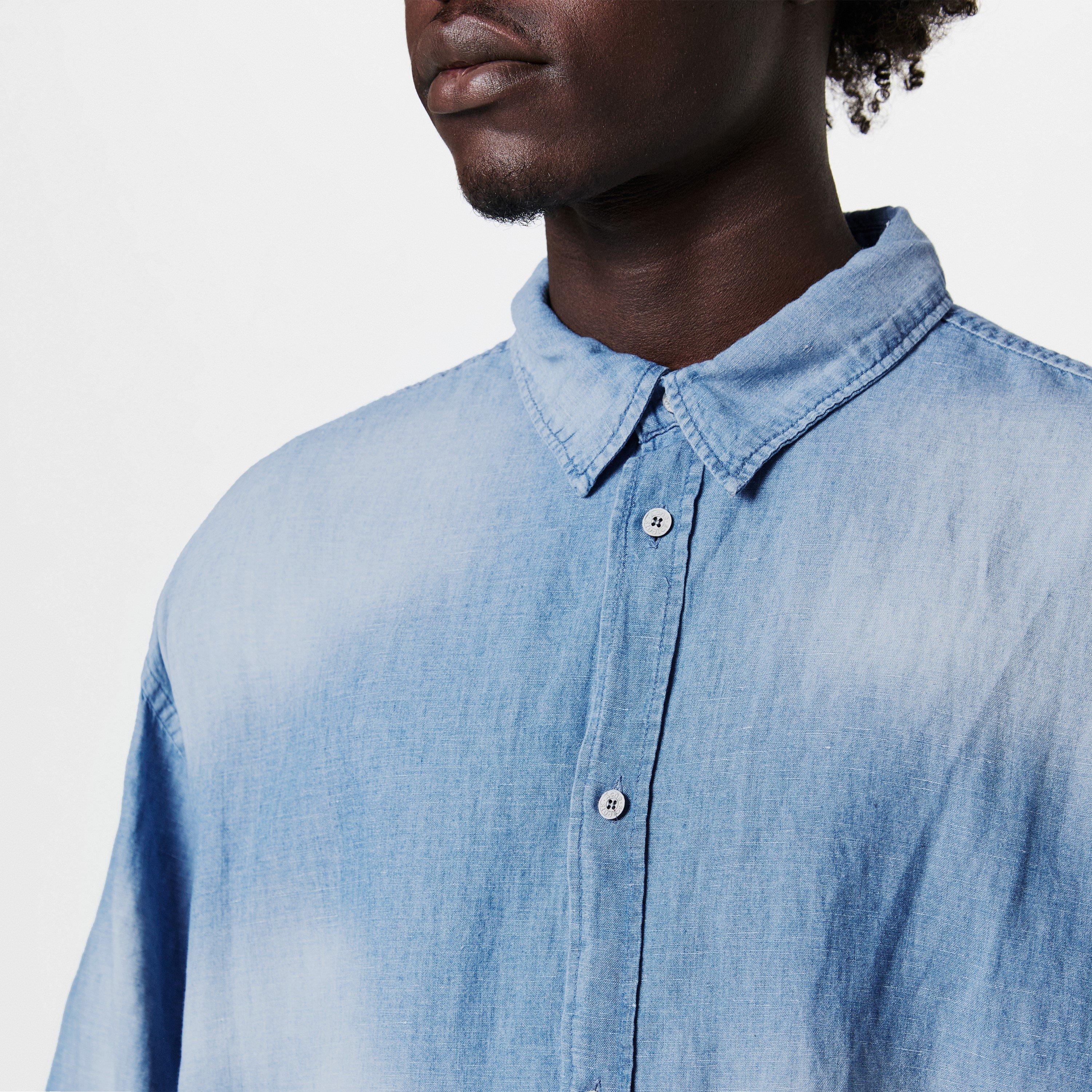 Blue - Acne Studios - Men's Short-Sleeve Patterned Shirt - 5