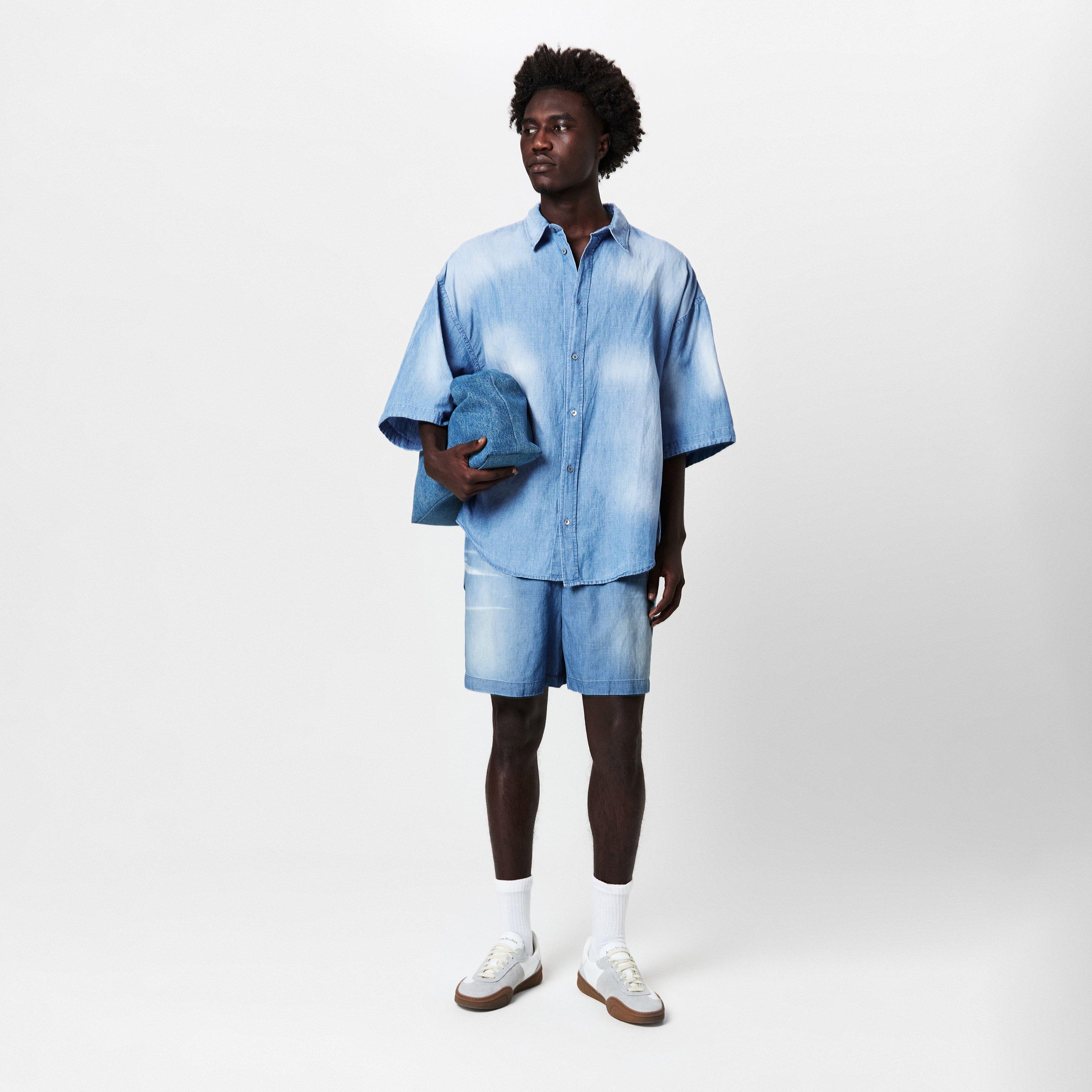 Blue - Acne Studios - Men's Short-Sleeve Patterned Shirt - 6