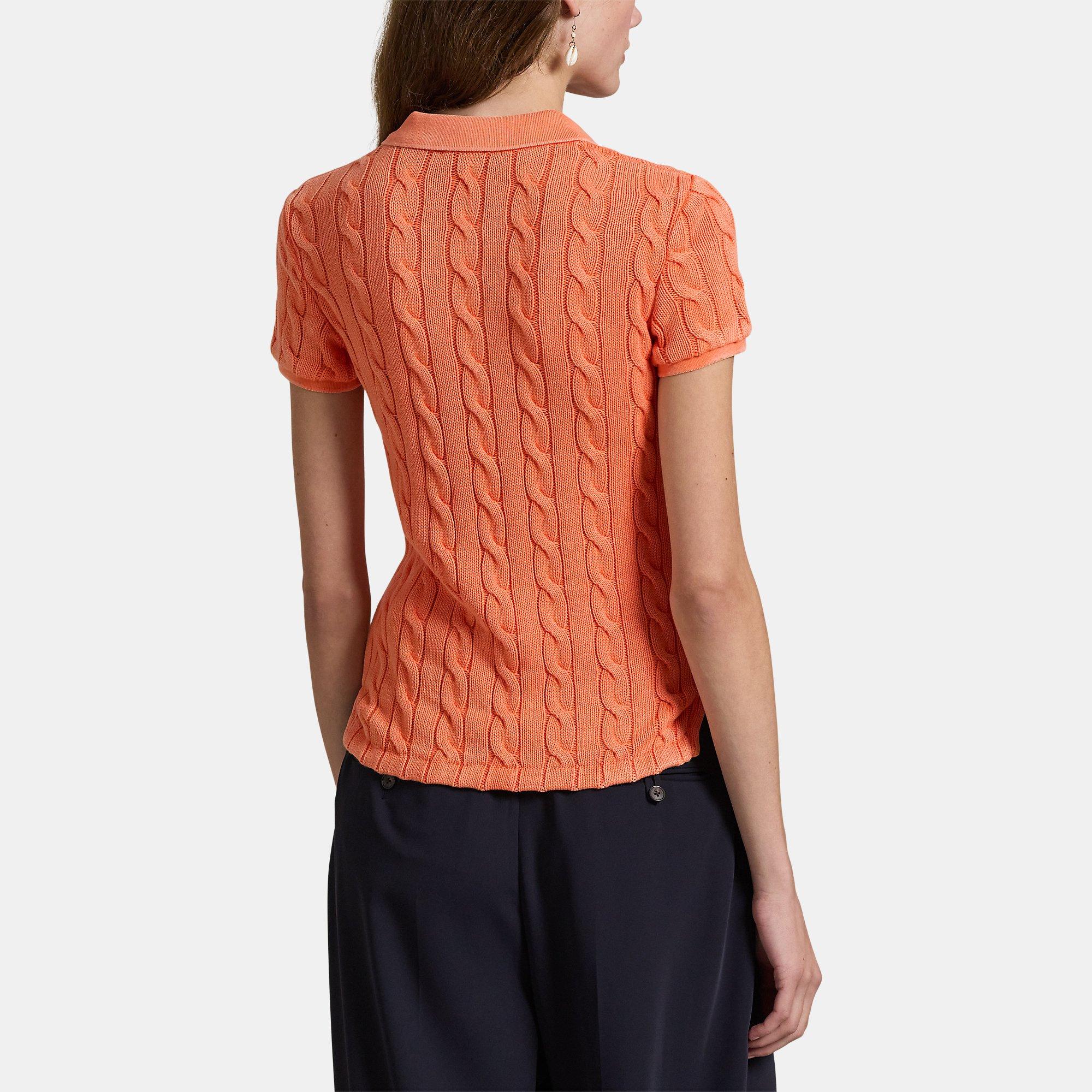 KONA ORANGE - Polo Ralph Lauren - Cable Knit Polo Shirt - 3