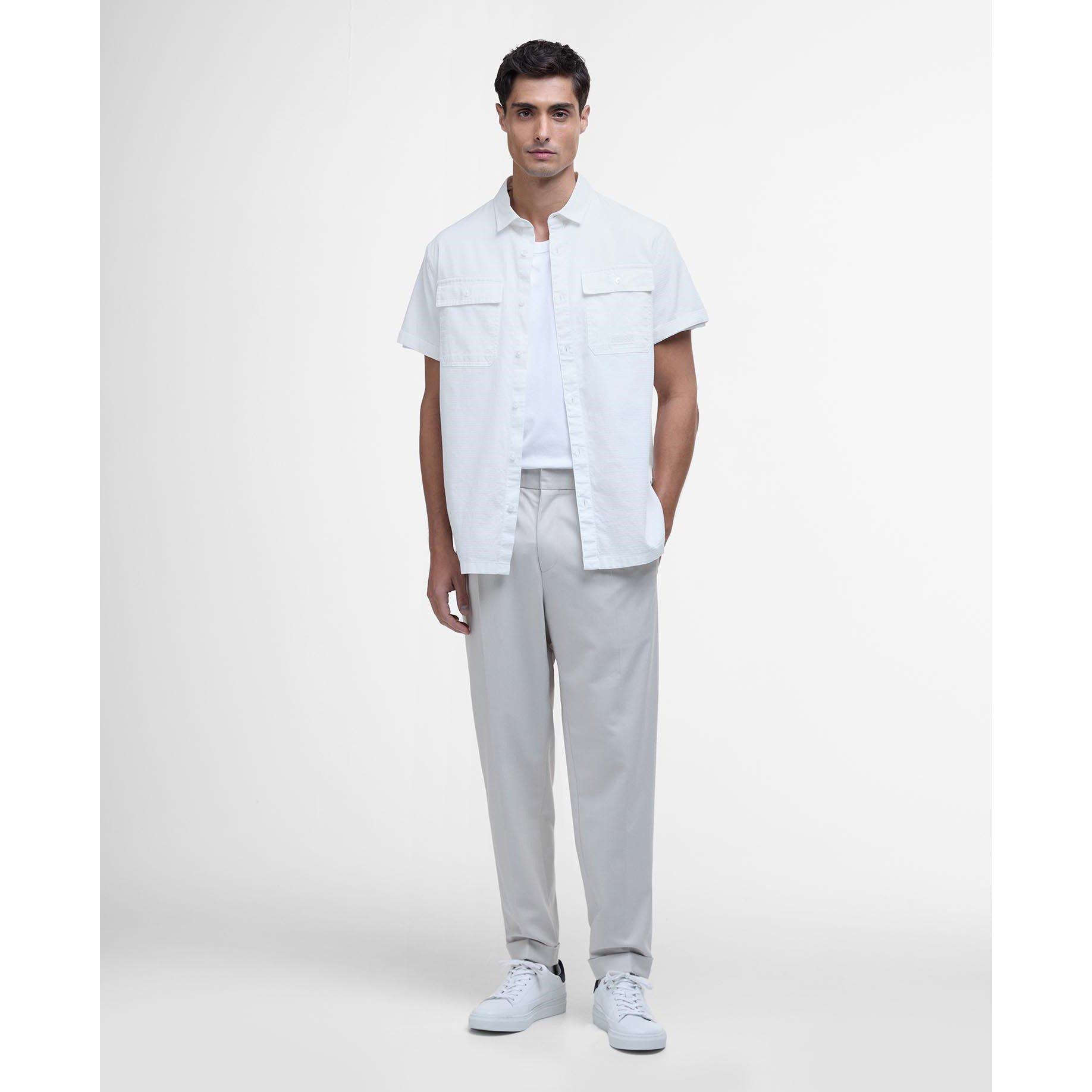 Whisper White - Barbour International - Joshua Textured Short Sleeve Shirt - 3