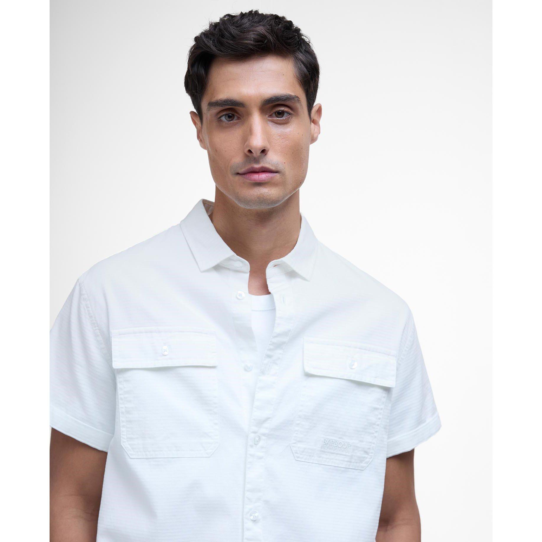 Whisper White - Barbour International - Joshua Textured Short Sleeve Shirt - 4