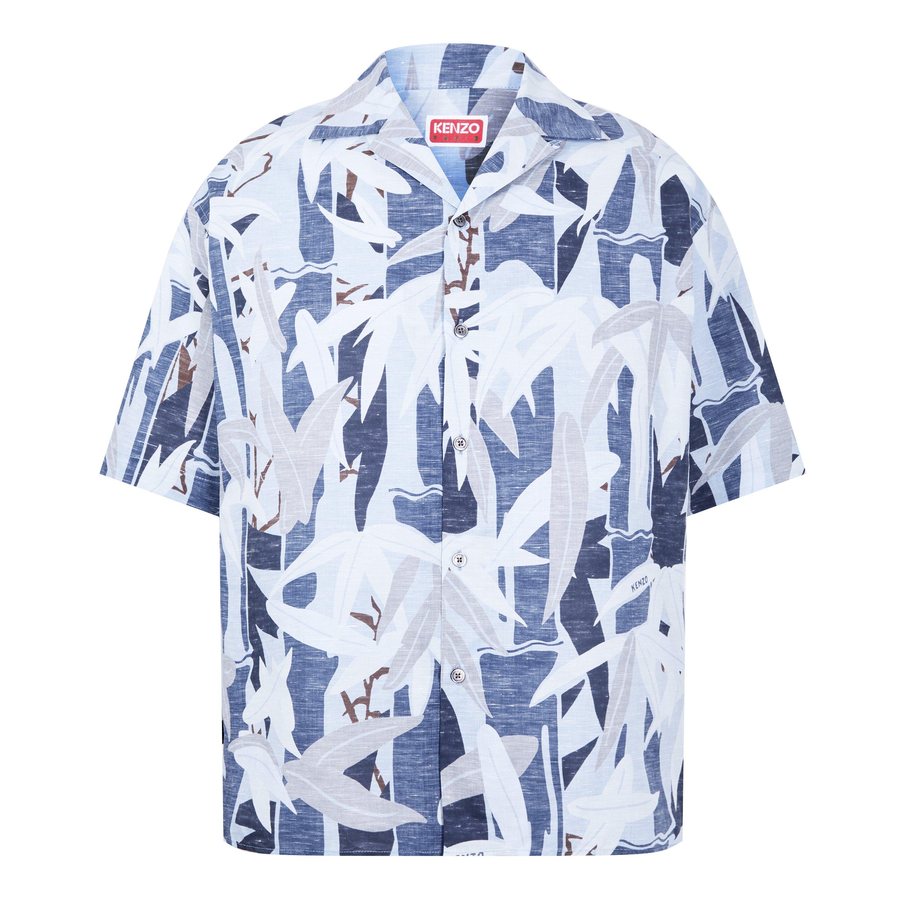 Blue - Kenzo - Men's Hawaiian Short-Sleeve Patterned Shirt - 7