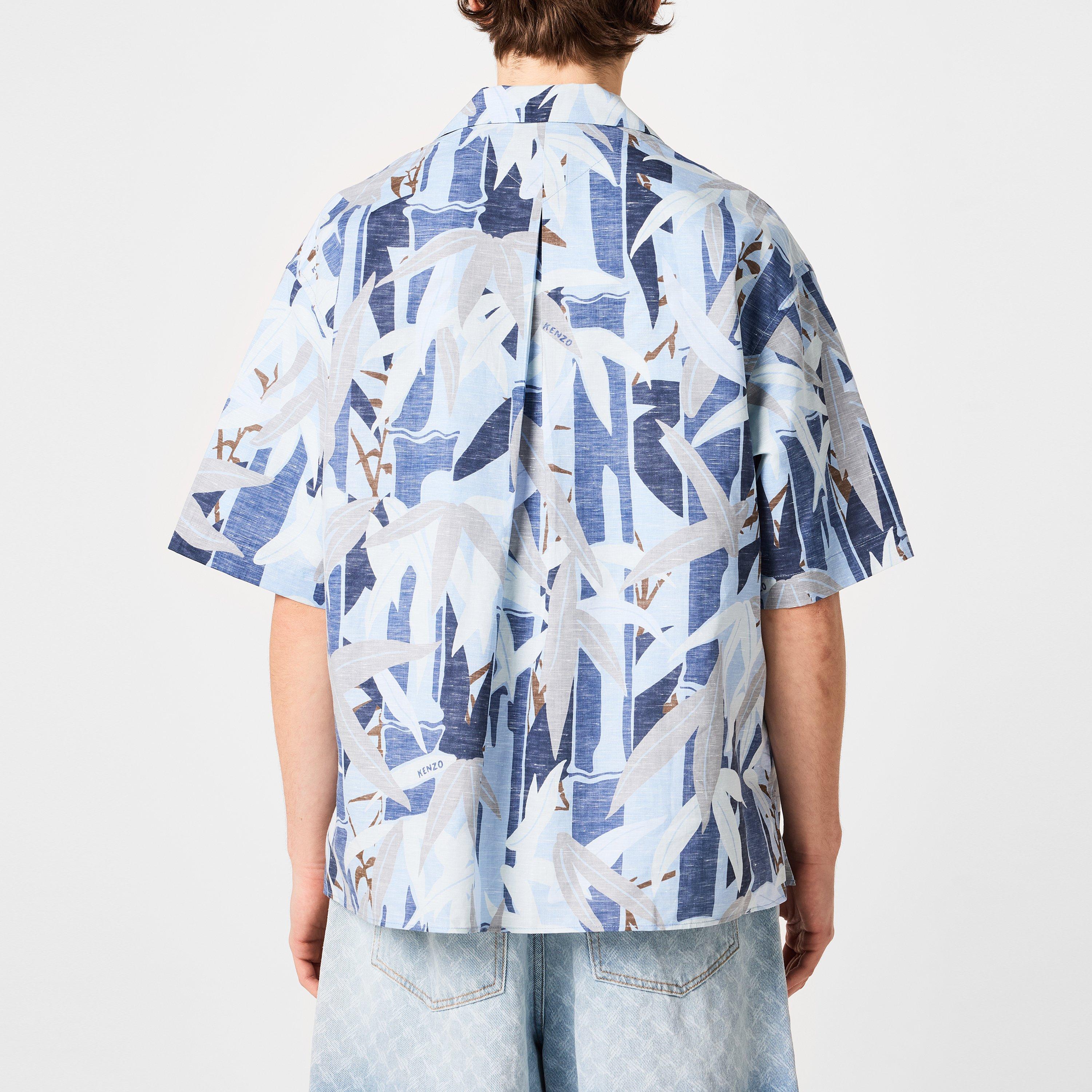 Blue - Kenzo - Men's Hawaiian Short-Sleeve Patterned Shirt - 4