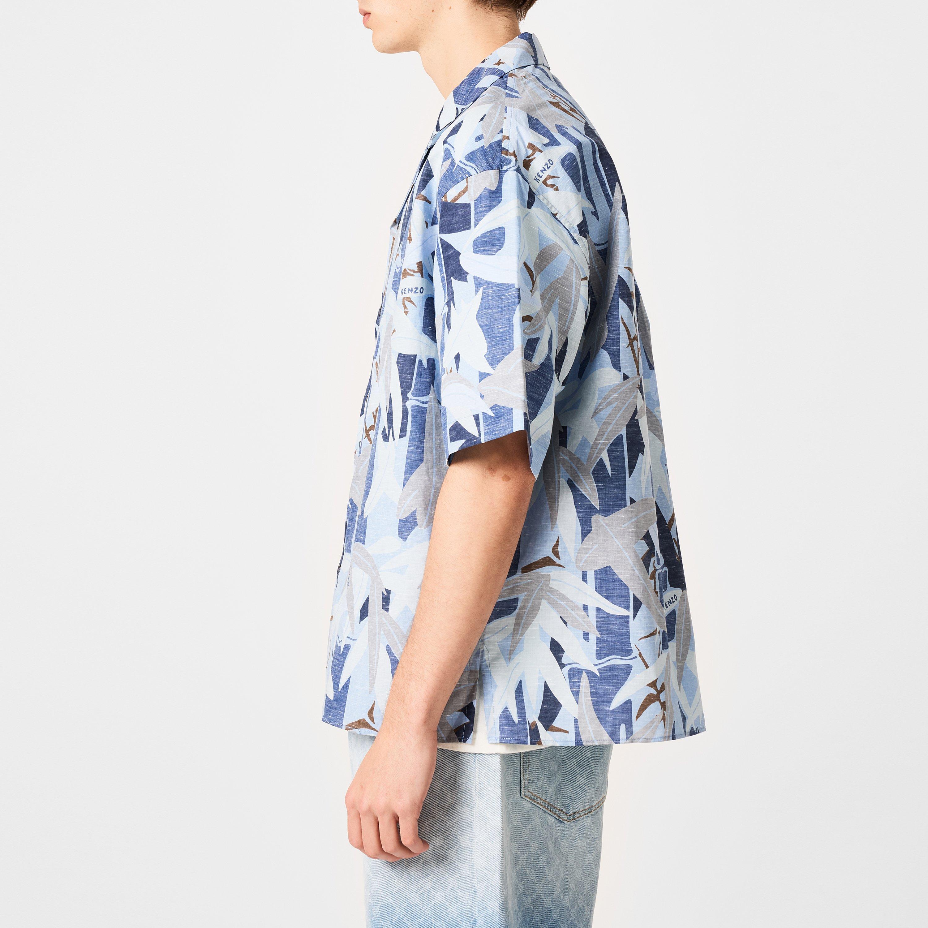 Blue - Kenzo - Men's Hawaiian Short-Sleeve Patterned Shirt - 5