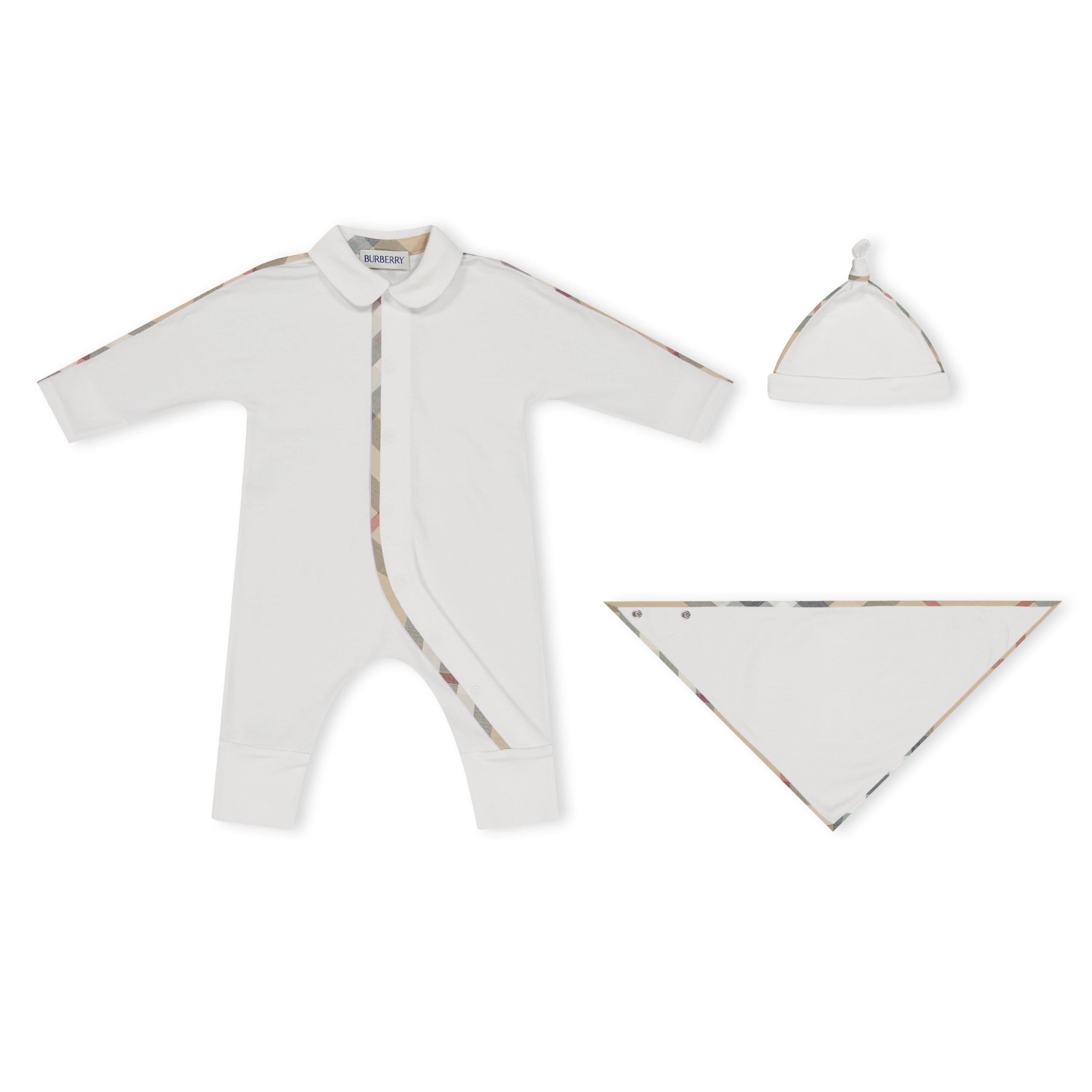 White A1464 - Burberry - Hamilton Stretch-Jersey Baby Hamper Gift Set Babies - 1