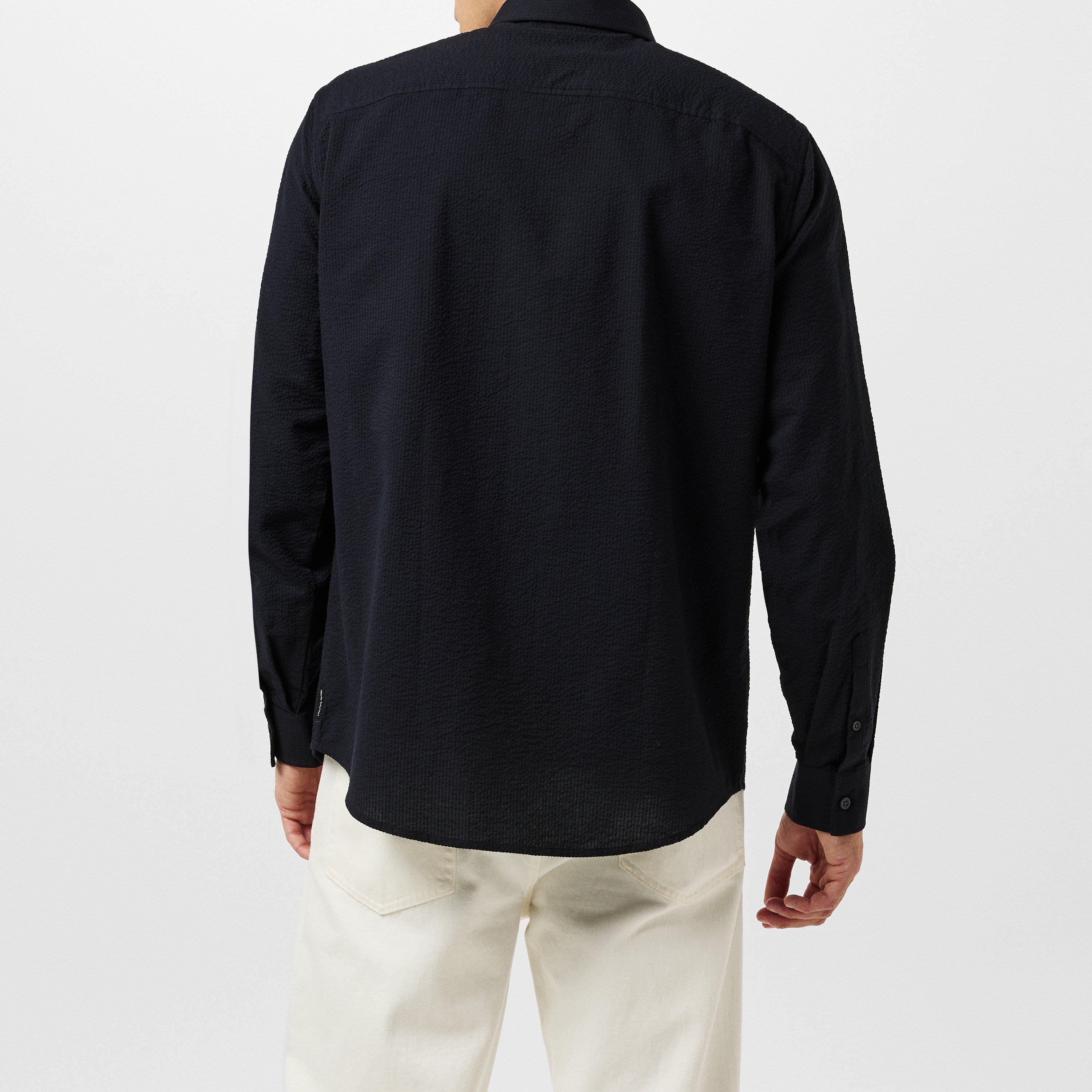 Blue UB101 - Armani Exchange - Men's Long-Sleeve Patterned Shirt - 4