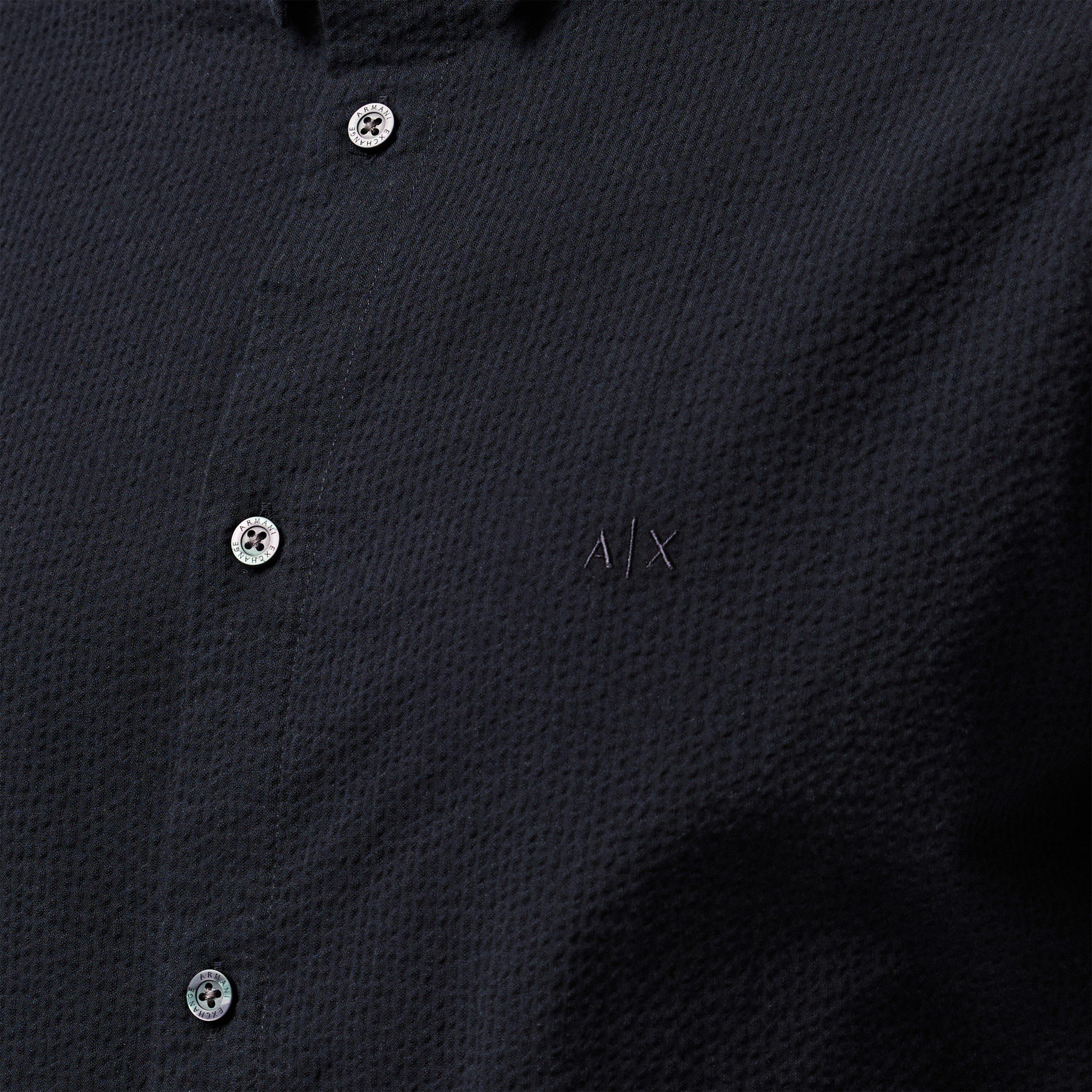 Blue UB101 - Armani Exchange - Men's Long-Sleeve Patterned Shirt - 5