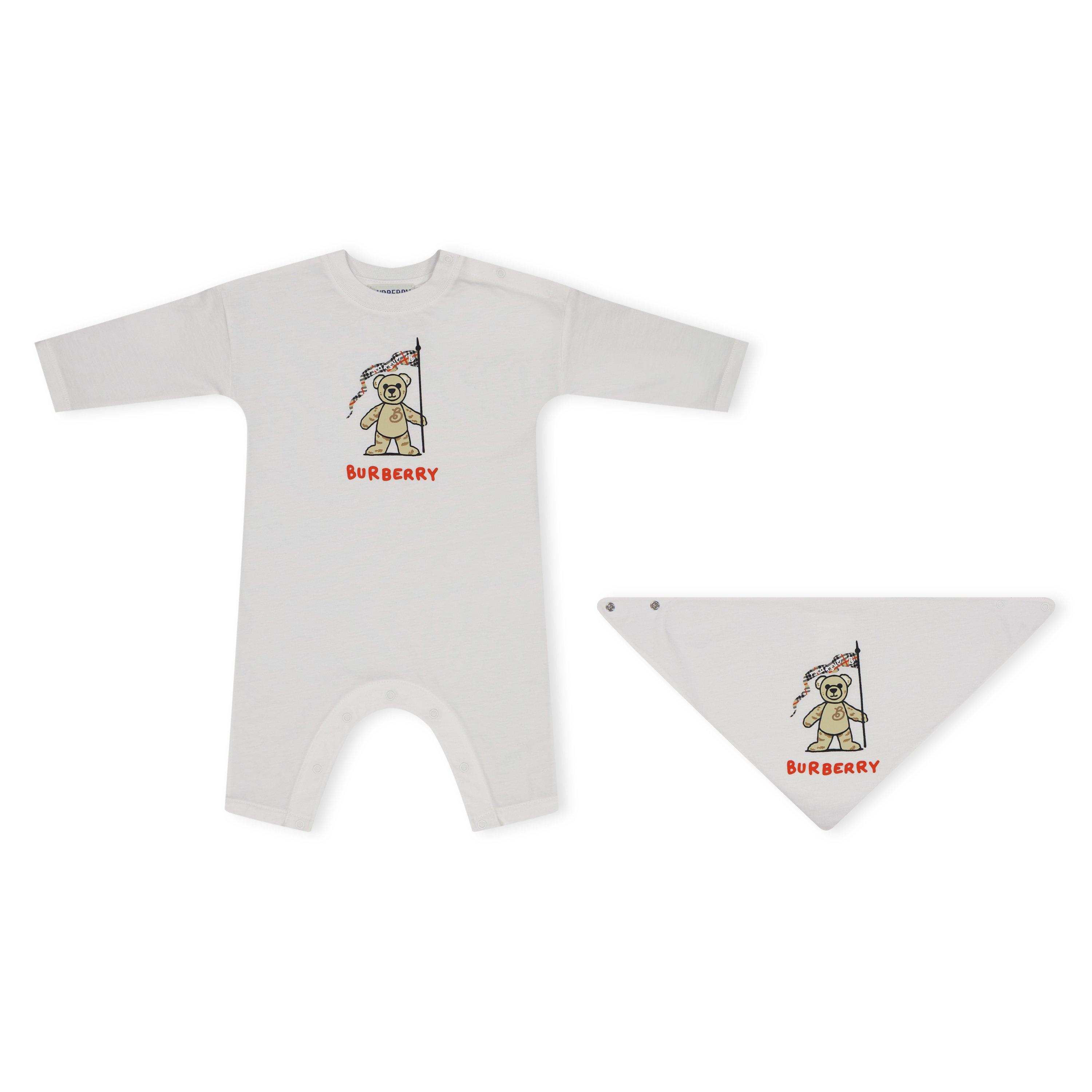 White A1464 - Burberry - Thomas Bear Babygrow Set Babies - 1