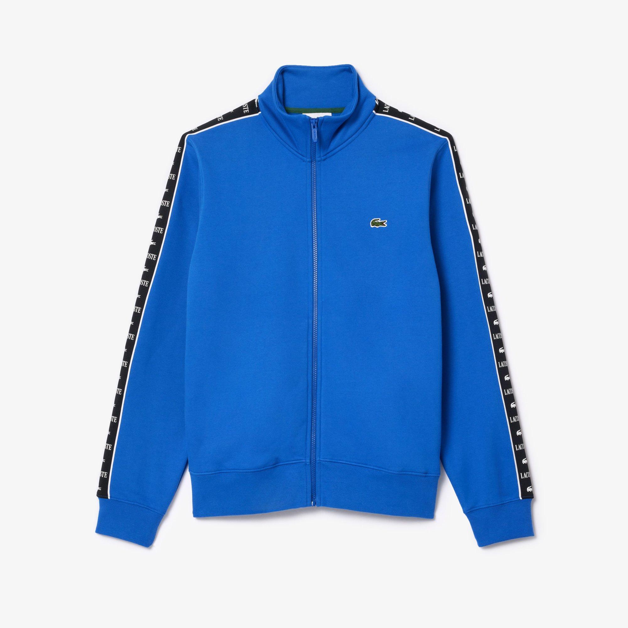 Lacoste Men's Logo Stripe Full-Zip Fleece