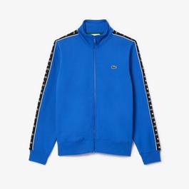 Lacoste Logo Stripe Zip Up Sweatshirt