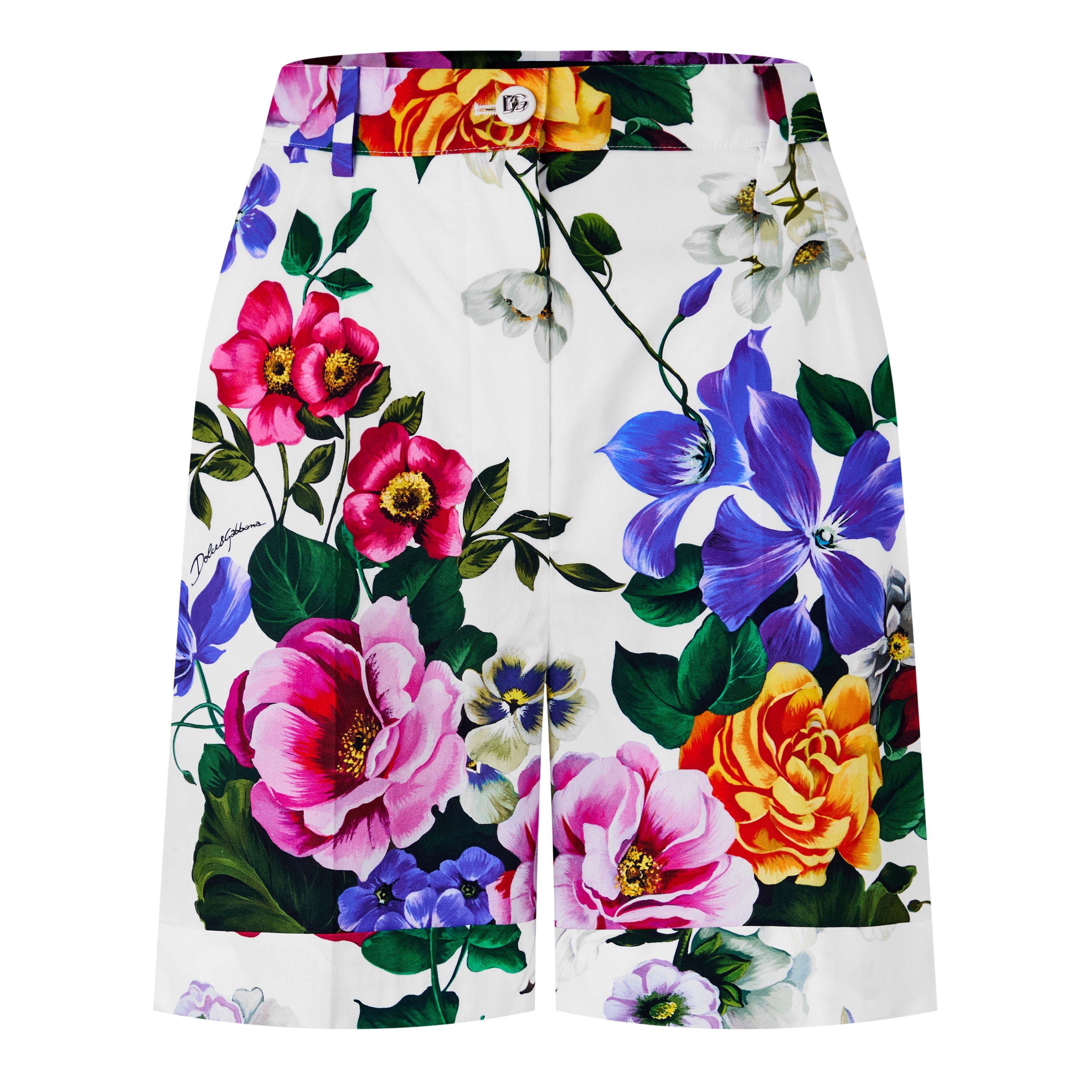 Dolce And Gabbana Women's Floral Cotton Tailored Shorts - Fiori - 6 (38)