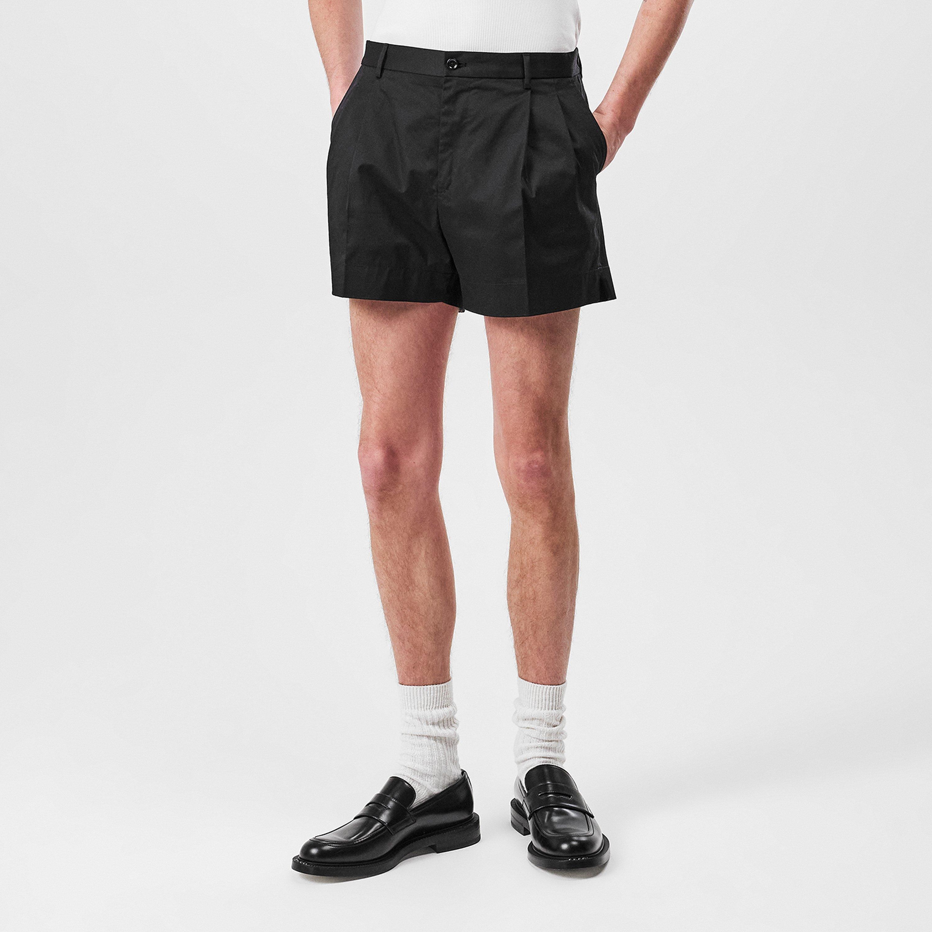 Black - Dolce and Gabbana - Men's Pleated Tailored Shorts - 3