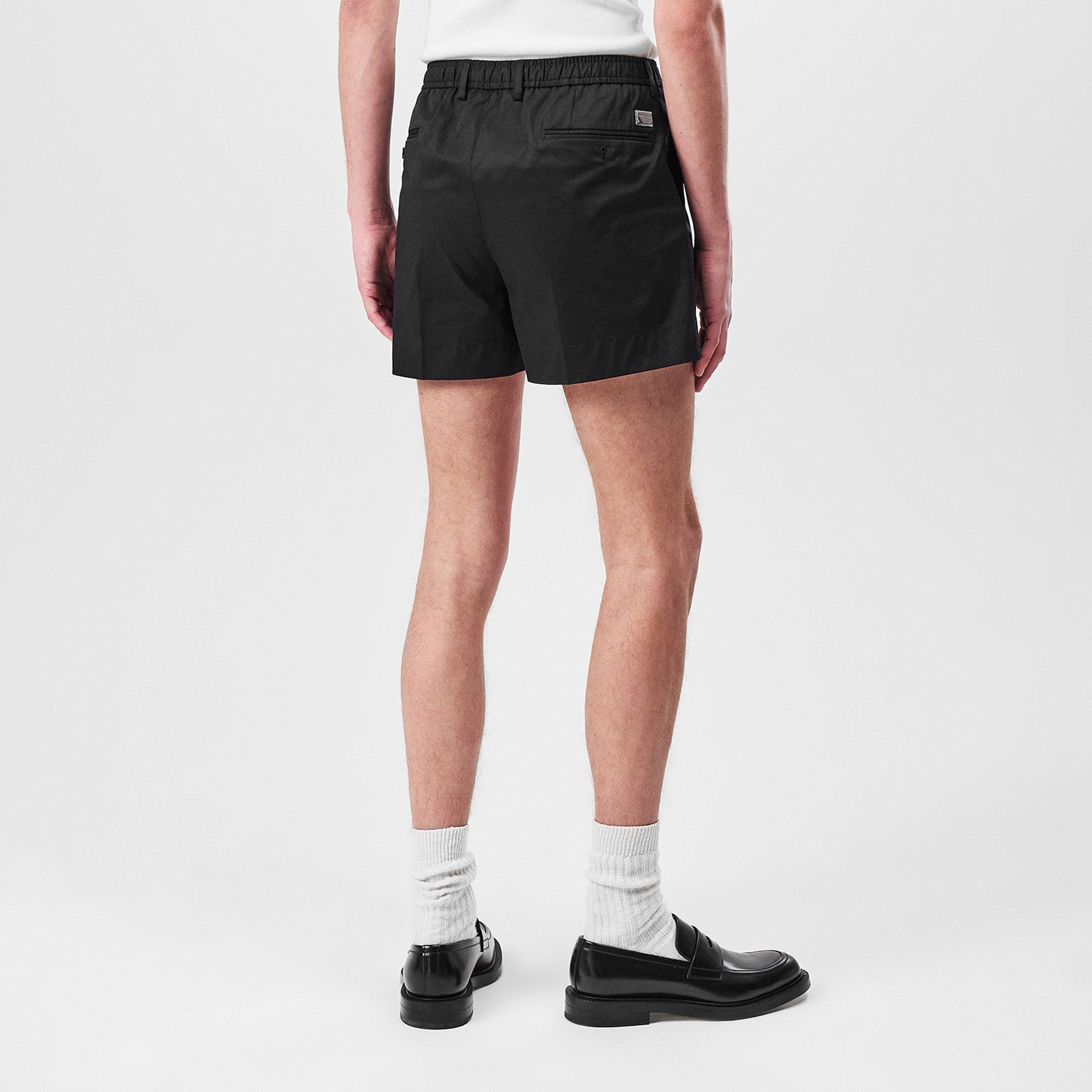 Black - Dolce and Gabbana - Men's Pleated Tailored Shorts - 4