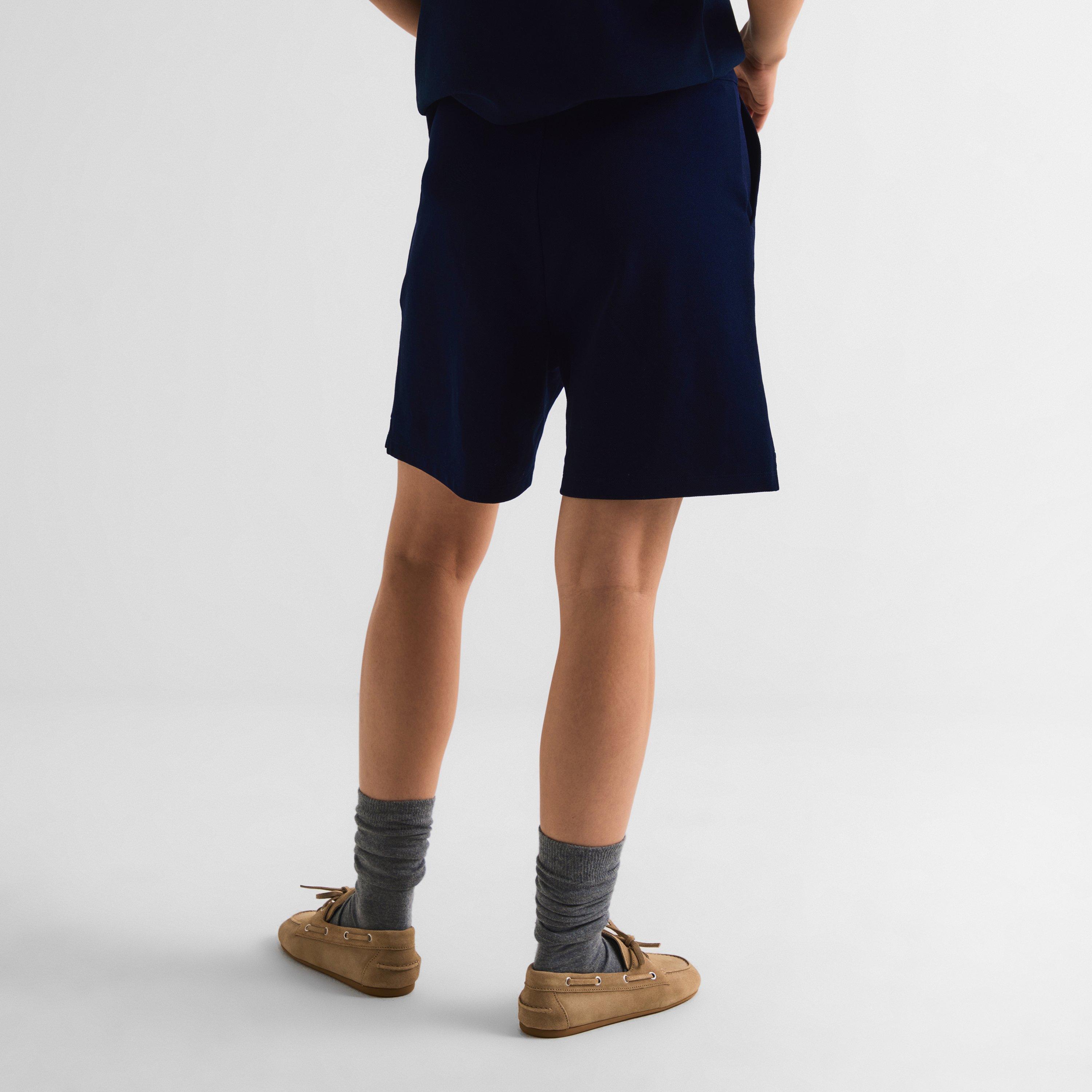 Navy - Miu Miu - Women's Soft Fleece Jogger Shorts - 4