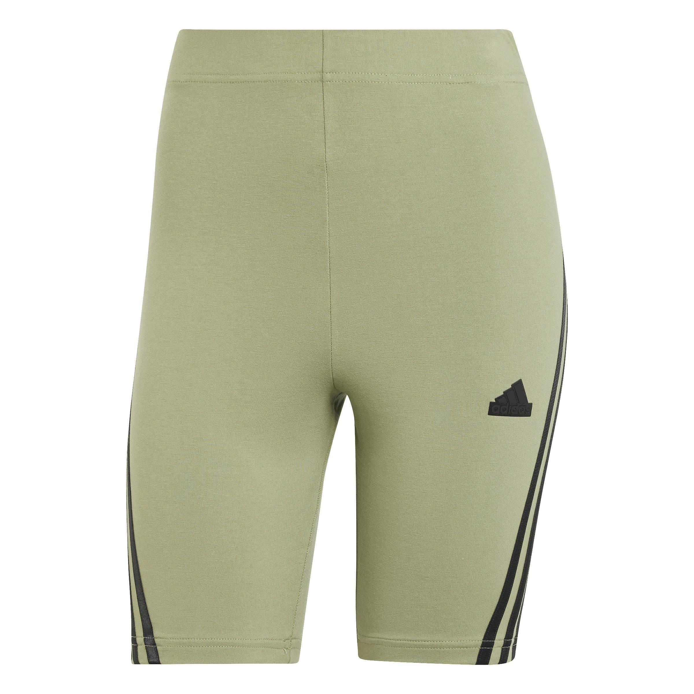 Adidas Women's Future Icons 3-Stripes Cycling Shorts - Tent Green - 8 (XS)