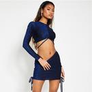 Marine - I Saw It First - ISAWITFIRST Glitter Ruched Front Crop Top - 5