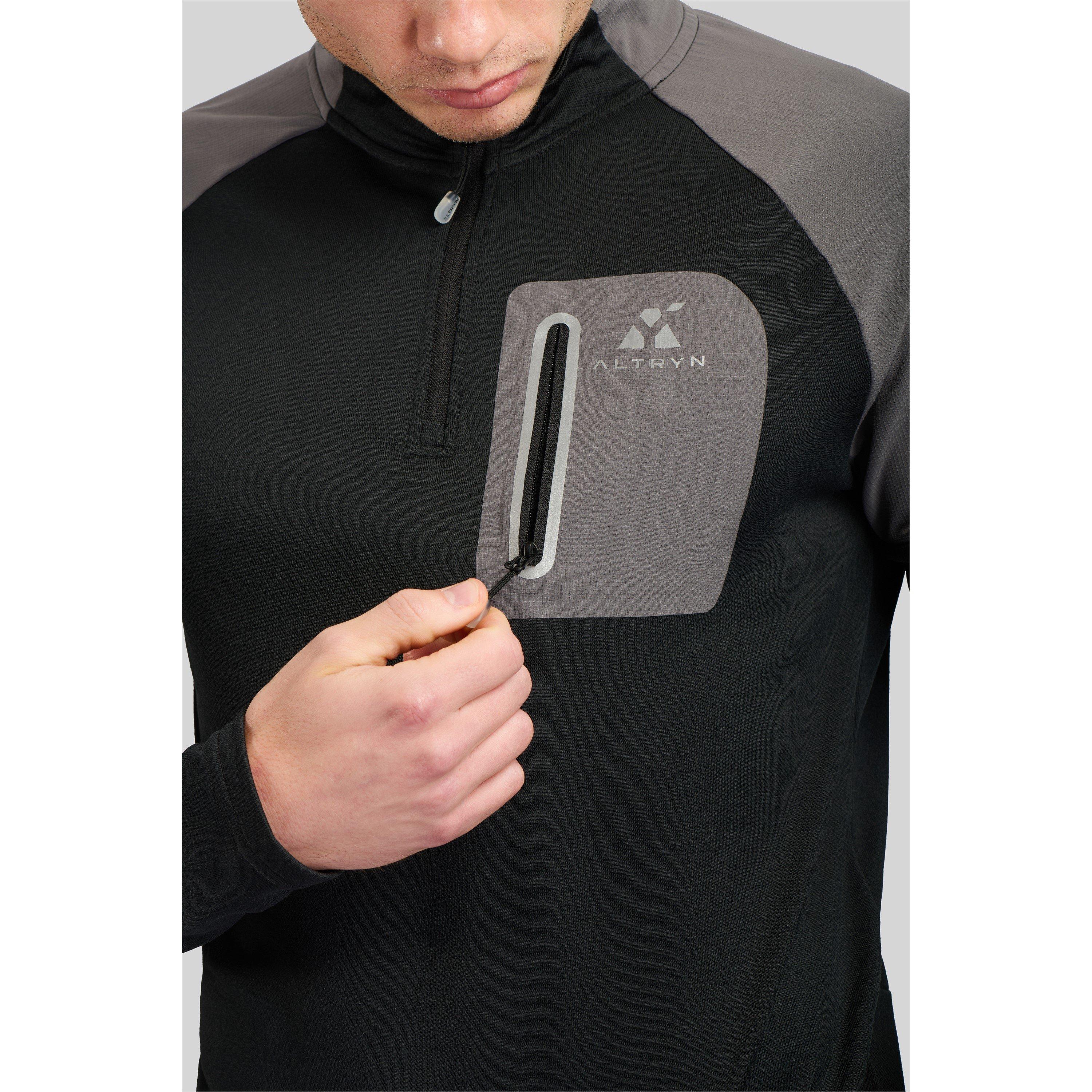 Zwart/Grijs - ALTRYN - quarter Zip Fleece - 3