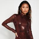 Bronce - I Saw It First - ISAWITFIRST Sequin High Neck Flared Leg Jumpsuit - 4
