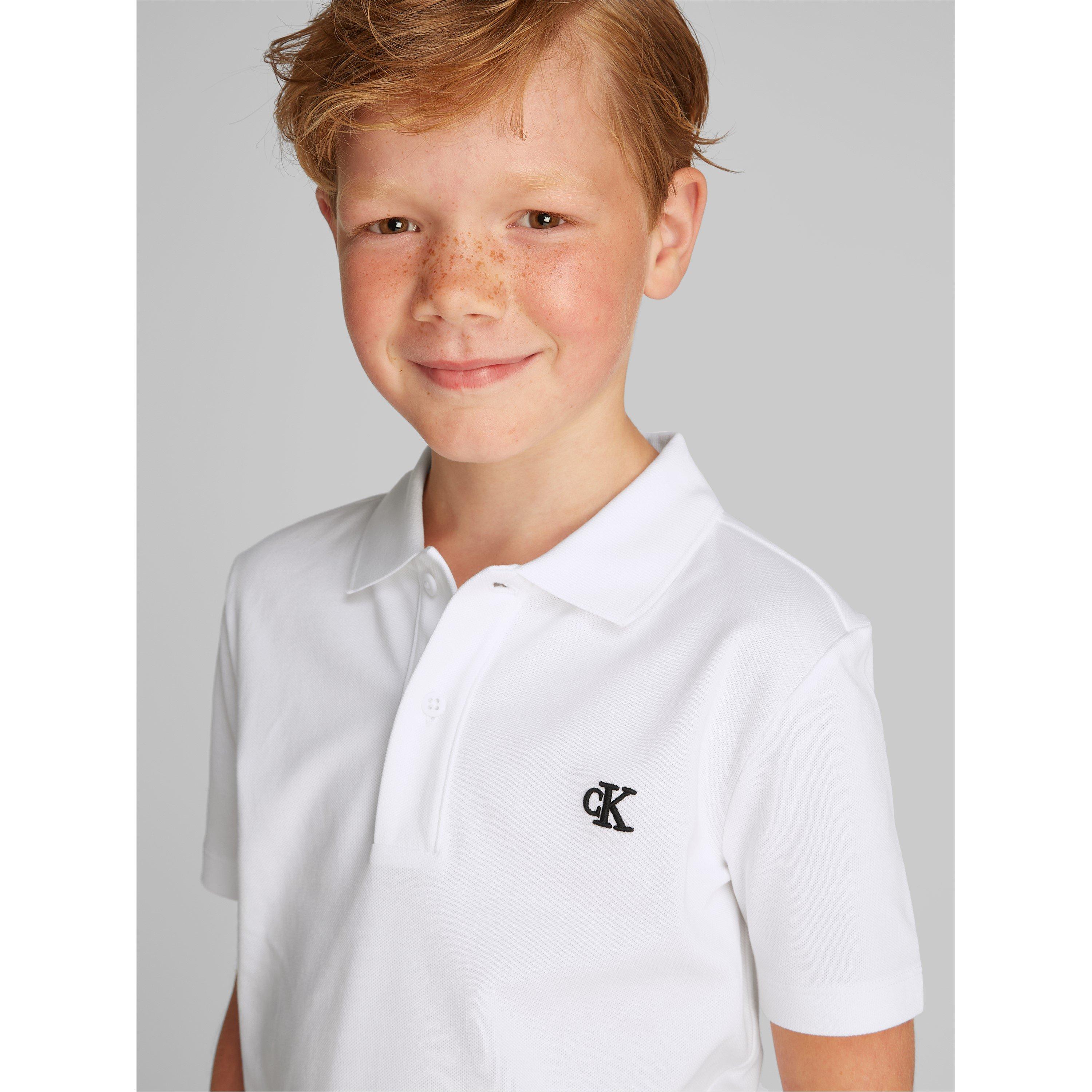 White YAF - Calvin Klein Jeans - Kids' Essential Short-Sleeve Polo Shirt - 3