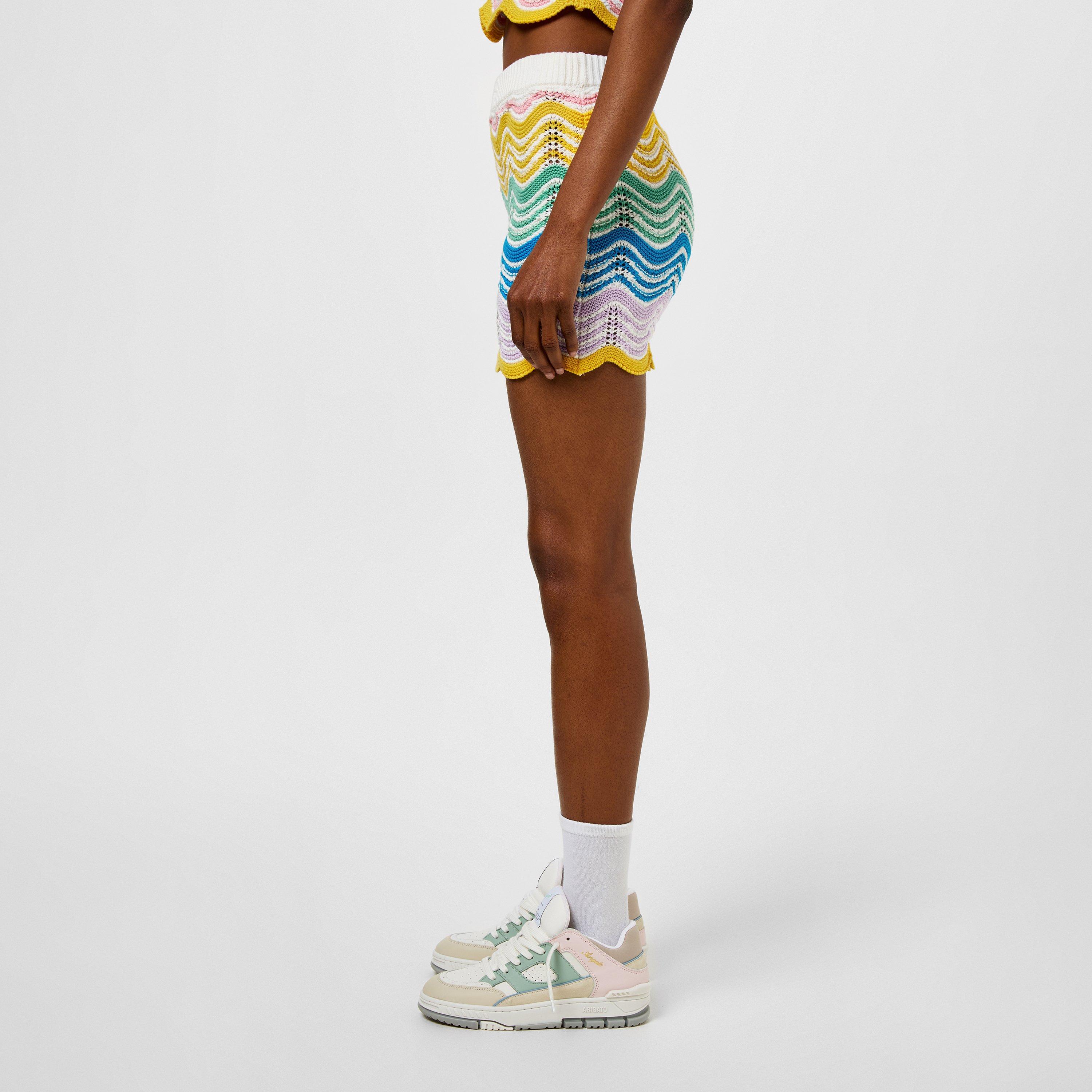 Gradient Wave - Casablanca - Women's Wave Crochet Mini Skirt - 2