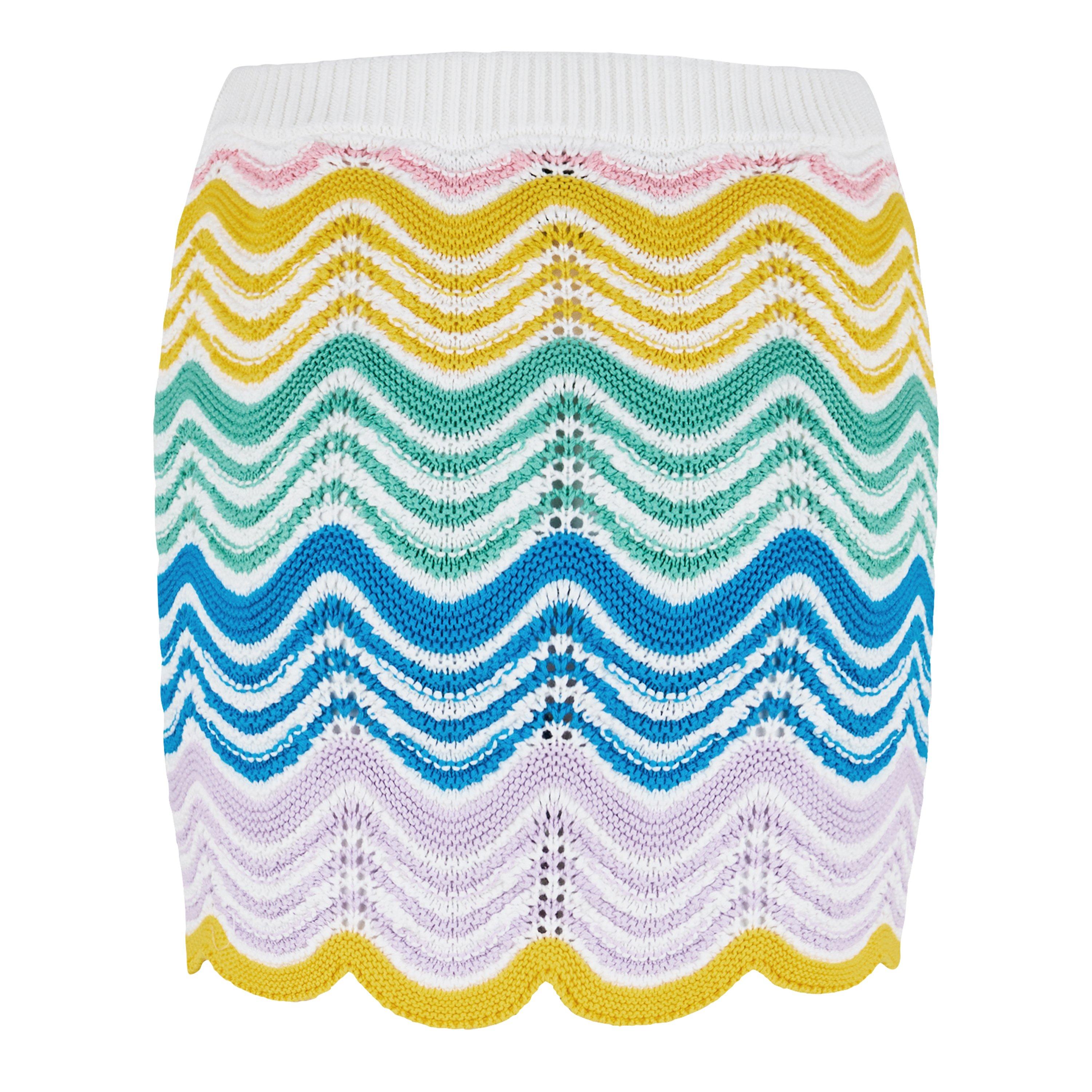 Gradient Wave - Casablanca - Women's Wave Crochet Mini Skirt - 6